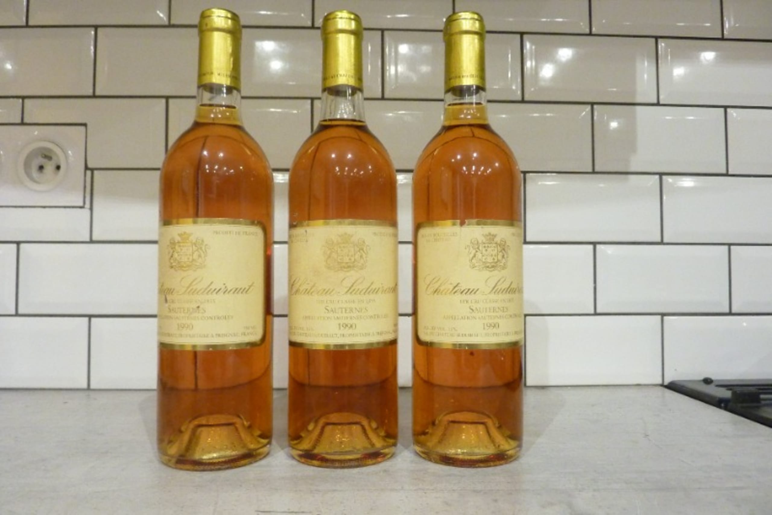 3 x Château Suduiraut, Sauternes, 1990