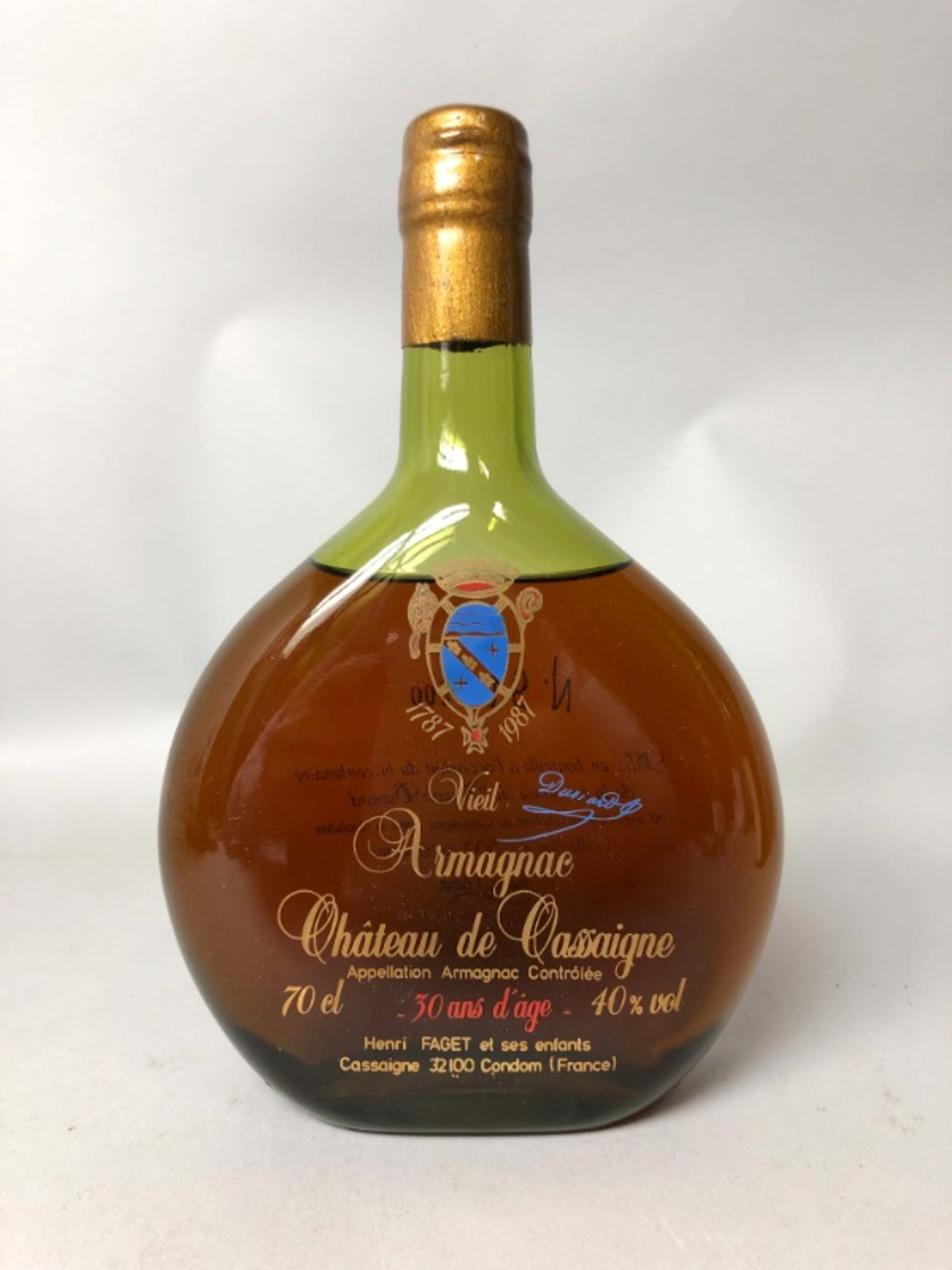 COLLECTION N° 1 - H. FAGET - 30 ans d'âge, Château de Cassaigne, Armagnac