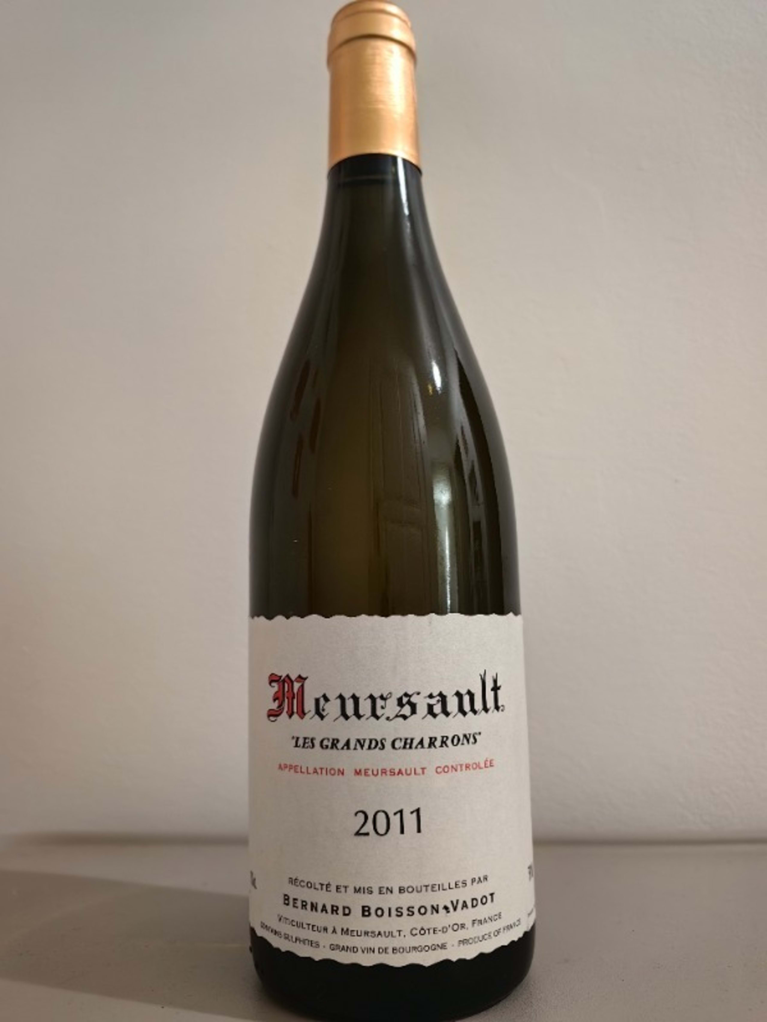 Meursault, Les Grands Charrons, Bernard Boissons Vadot, 2011