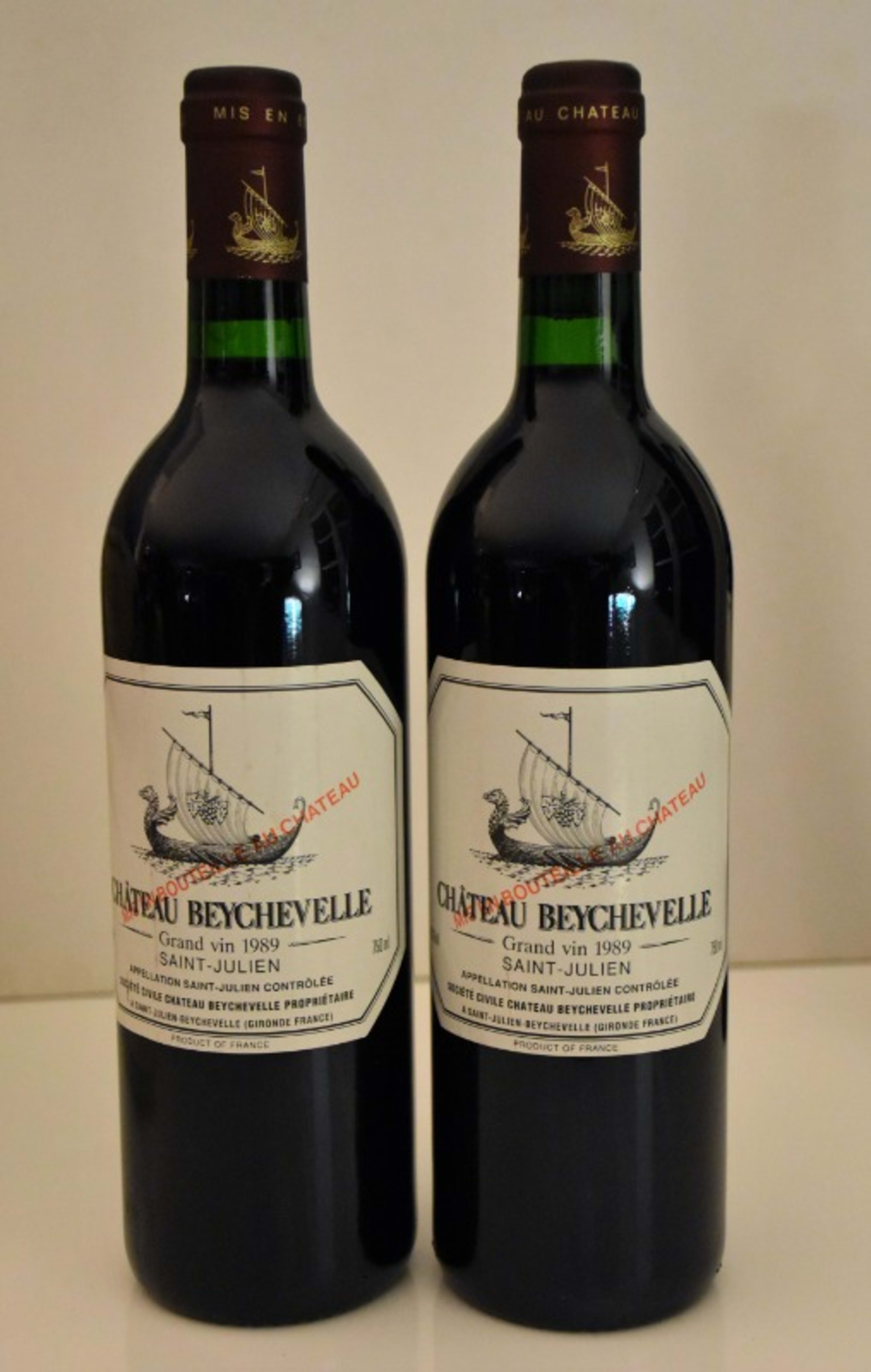 2 x Château Beychevelle, Saint-Julien, 1989