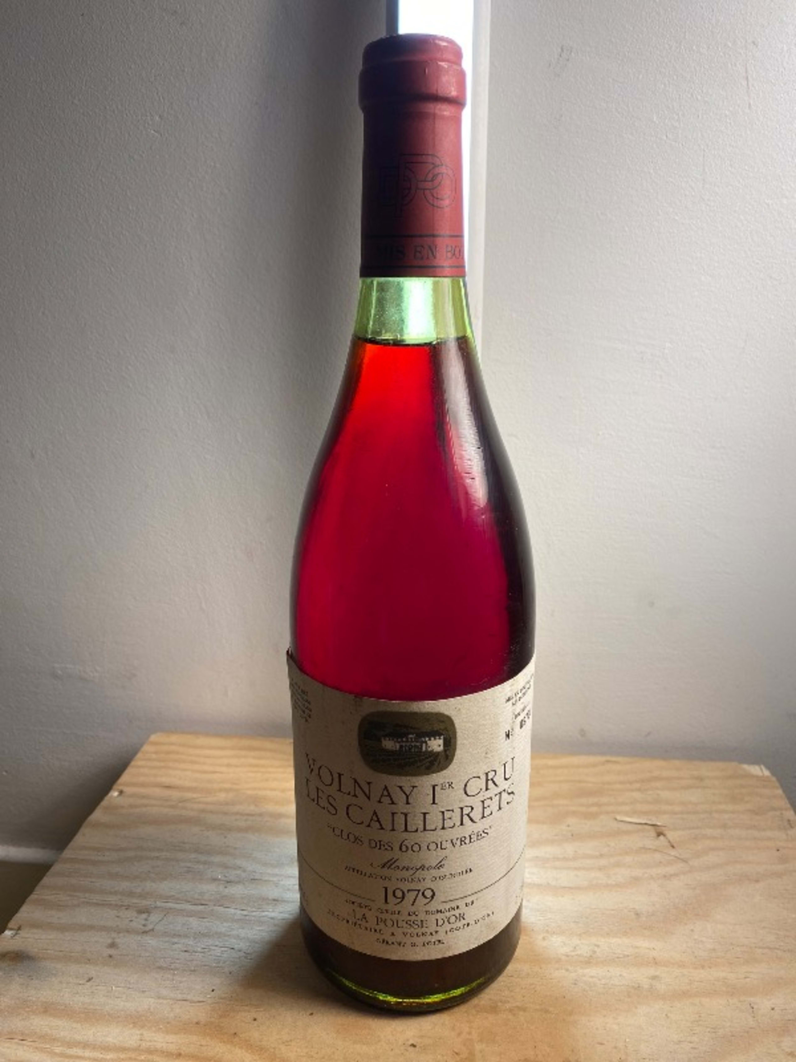 Volnay, 1er Cru Les Caillerets Clos des 60 ouvrées, La Pousse d’or, 1979
