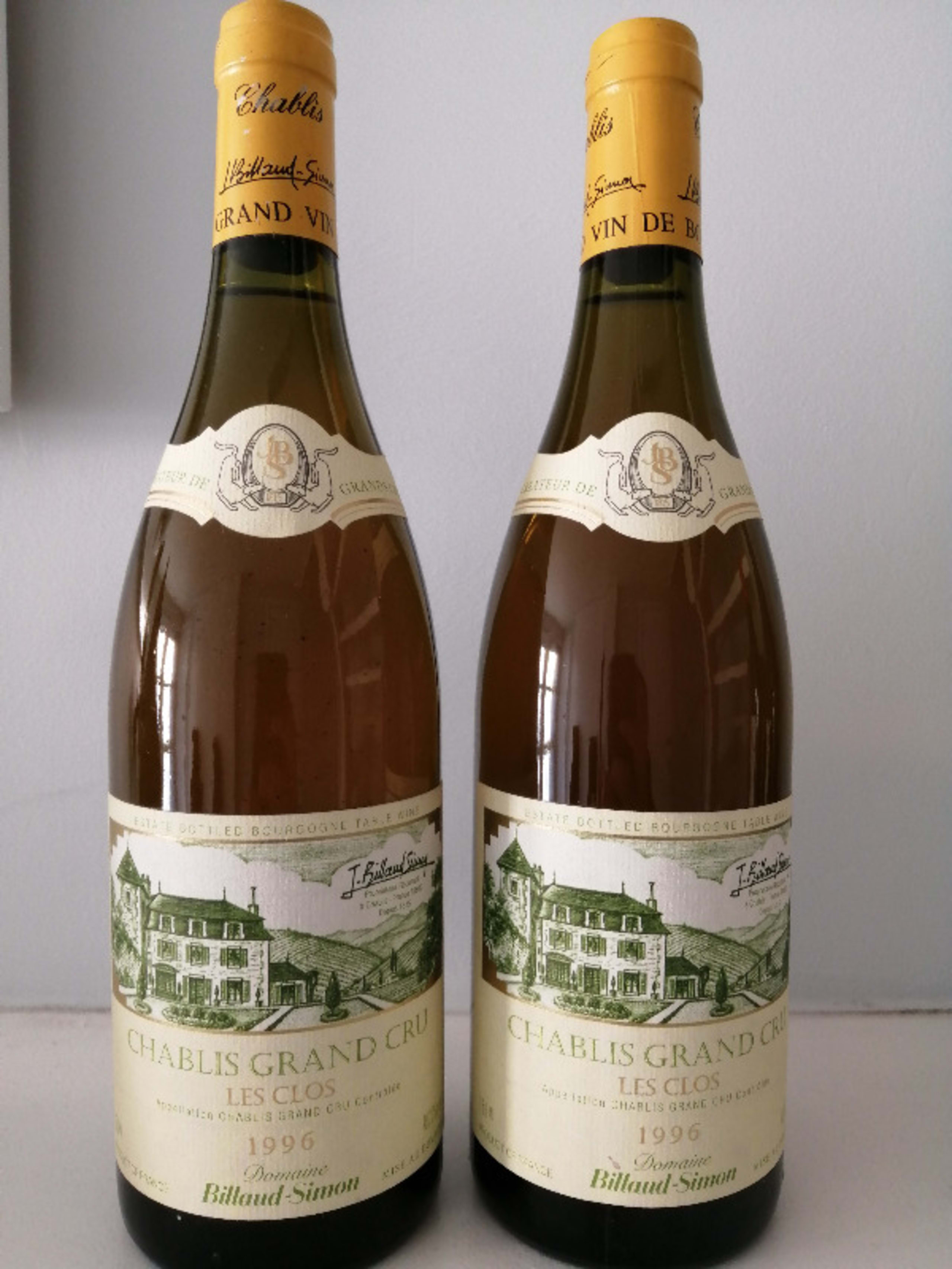 2 x Chablis Grand Cru, Les Clos, Domaine Billaud-Simon, 1996