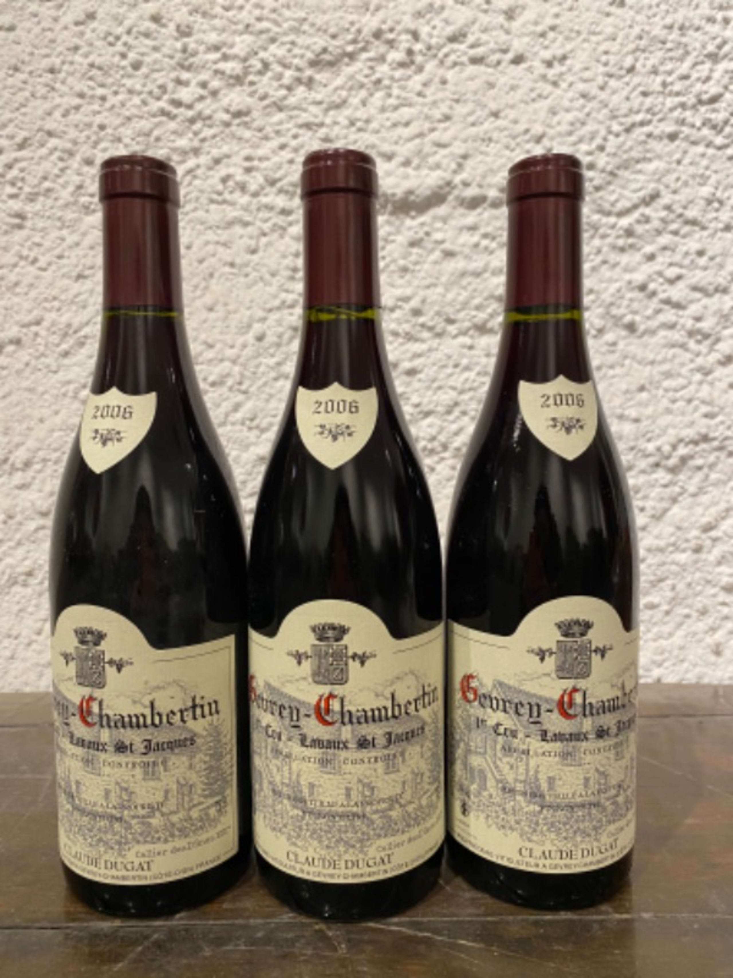 3 x Gevrey-Chambertin, 1er Cru Labaux Saint Jacques, Claude DUGAT, 2006