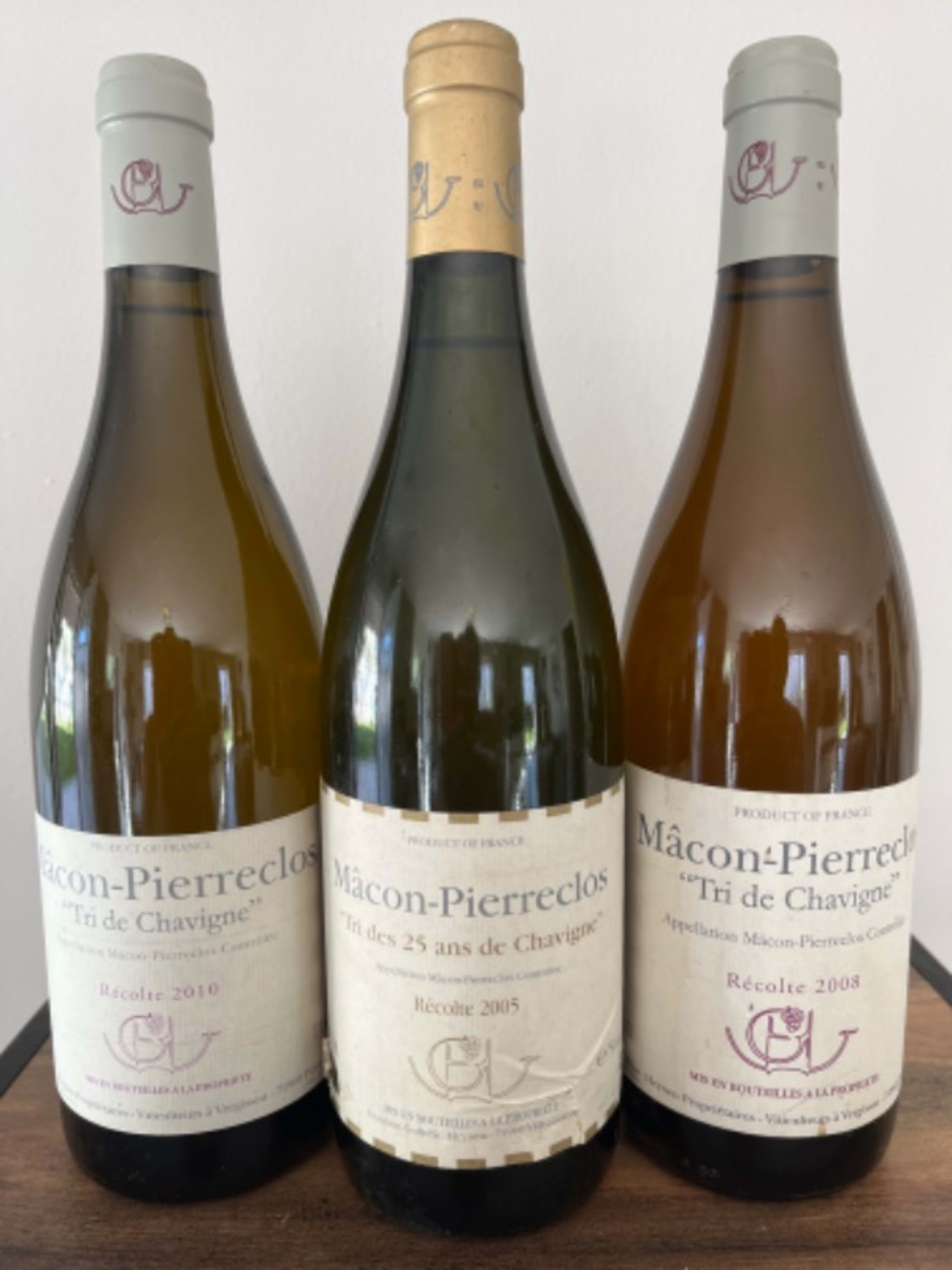 3 x Mâcon, Pierreclos Tri de Chavigne, Domaine Guffens-heynen, 2005, 2008, 2010