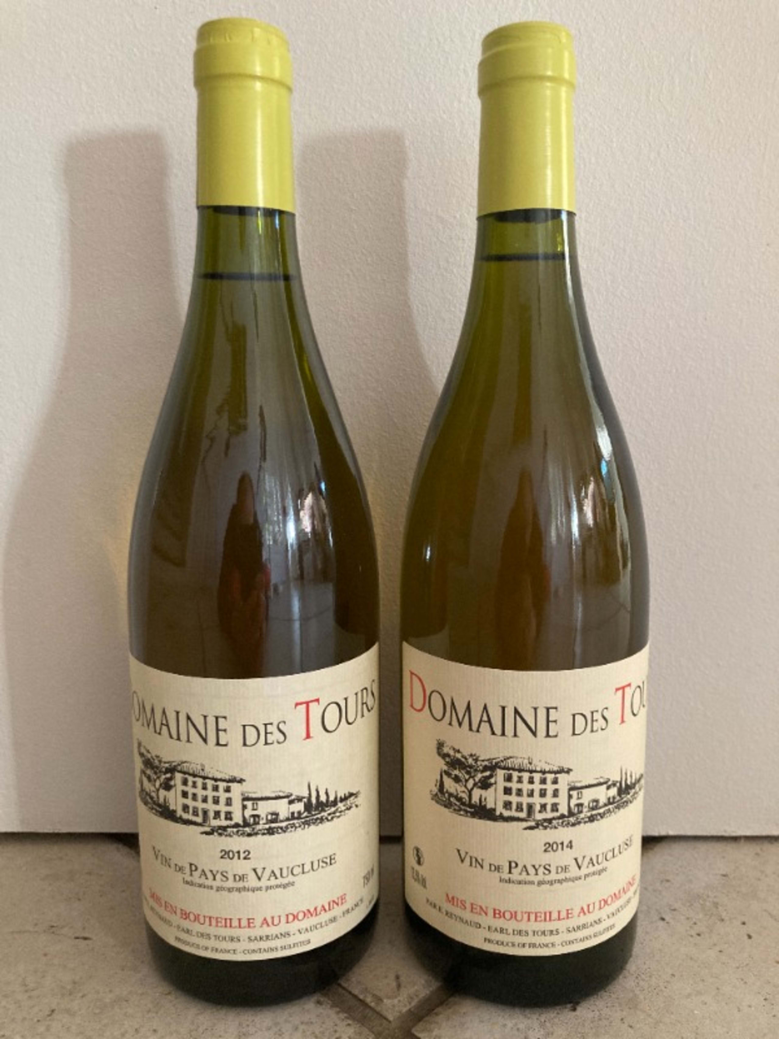 2 x Vin de Pays du Vaucluse, (Bc/Wh), Domaine des Tours, 2012/2014