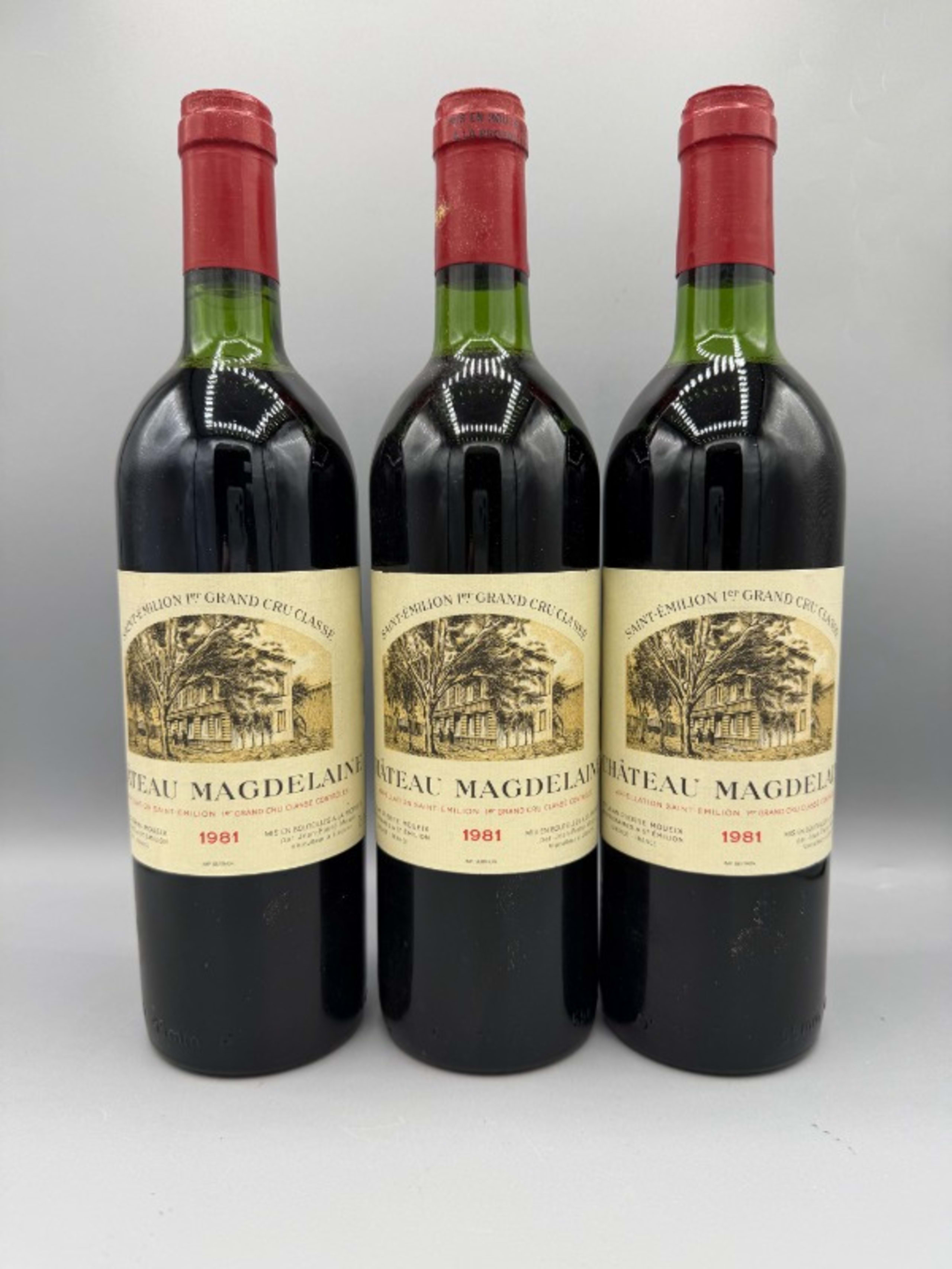3 x château Magdelaine, Saint-Émilion, 1981