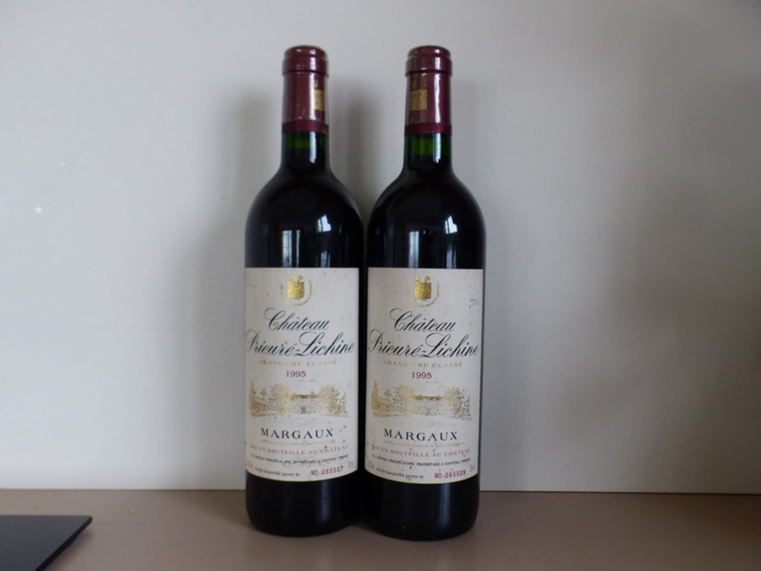 2 x château Prieuré Lichine, Margaux, 1995