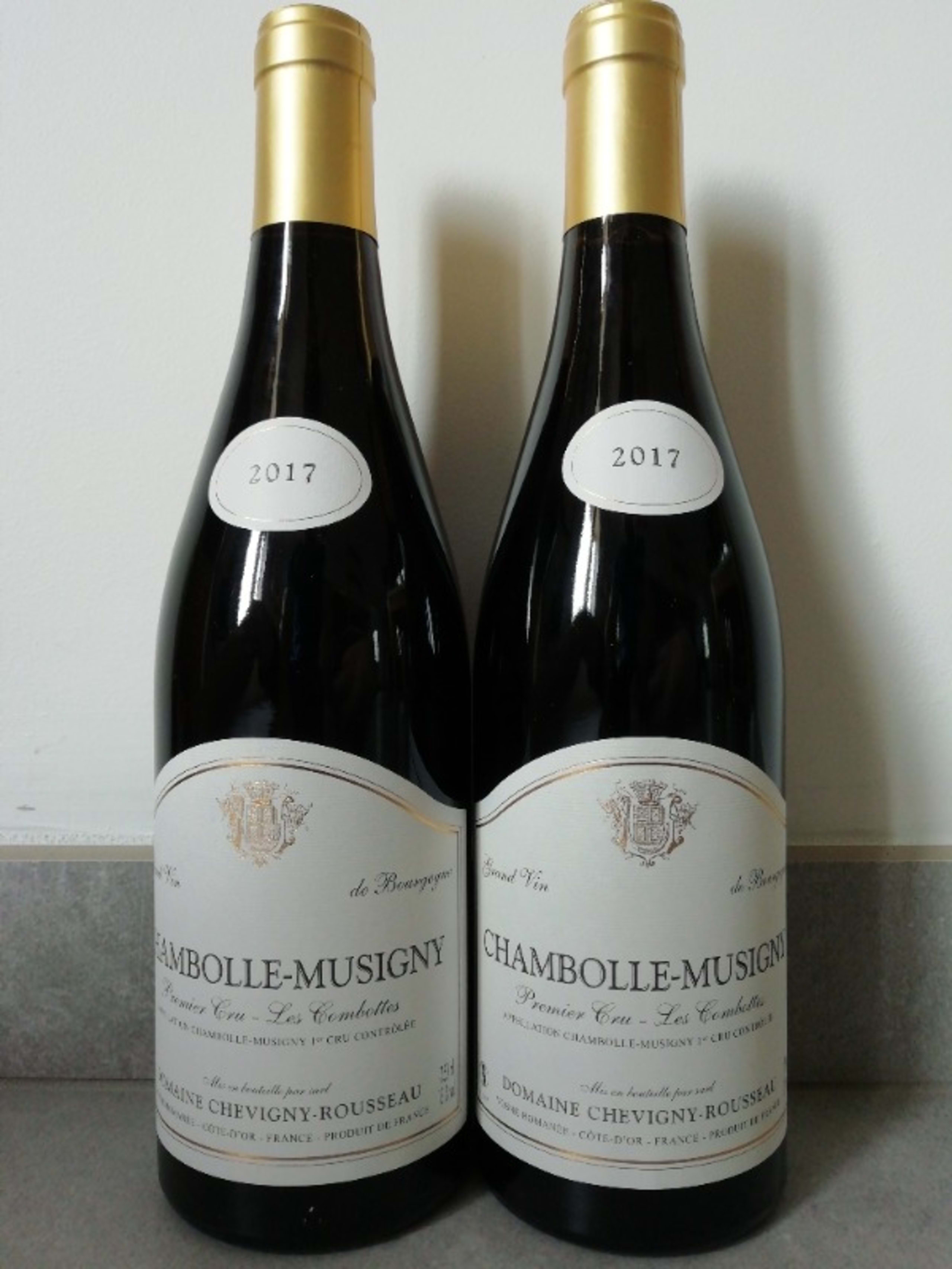 2 x Chambolle-Musigny, 1er cru les Combottes, Chevigny Rousseau, 2017