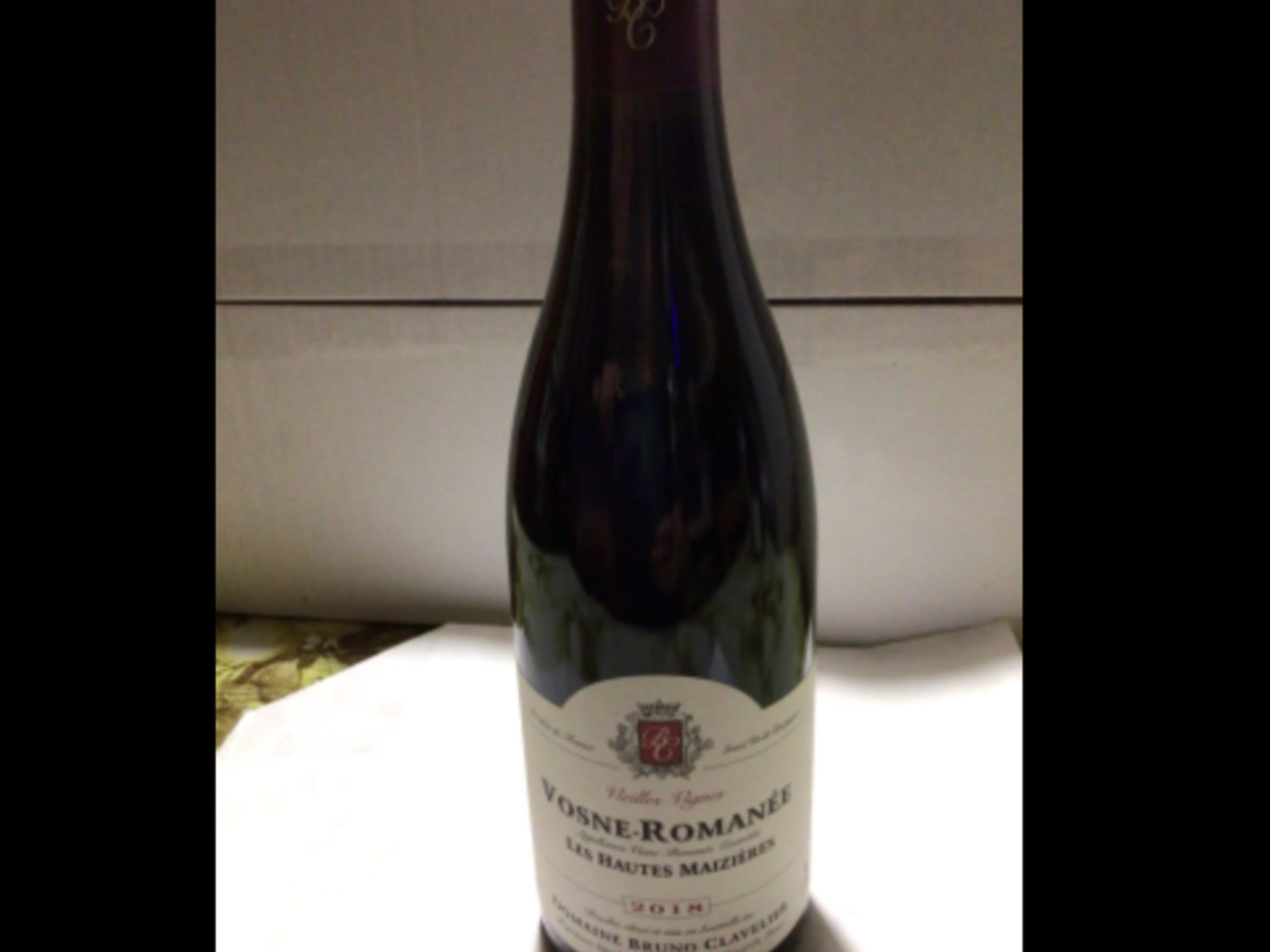 Vosne-Romanée, vieilles vignes Les Hautes Maizieres, Bruno Clavelier, 2018