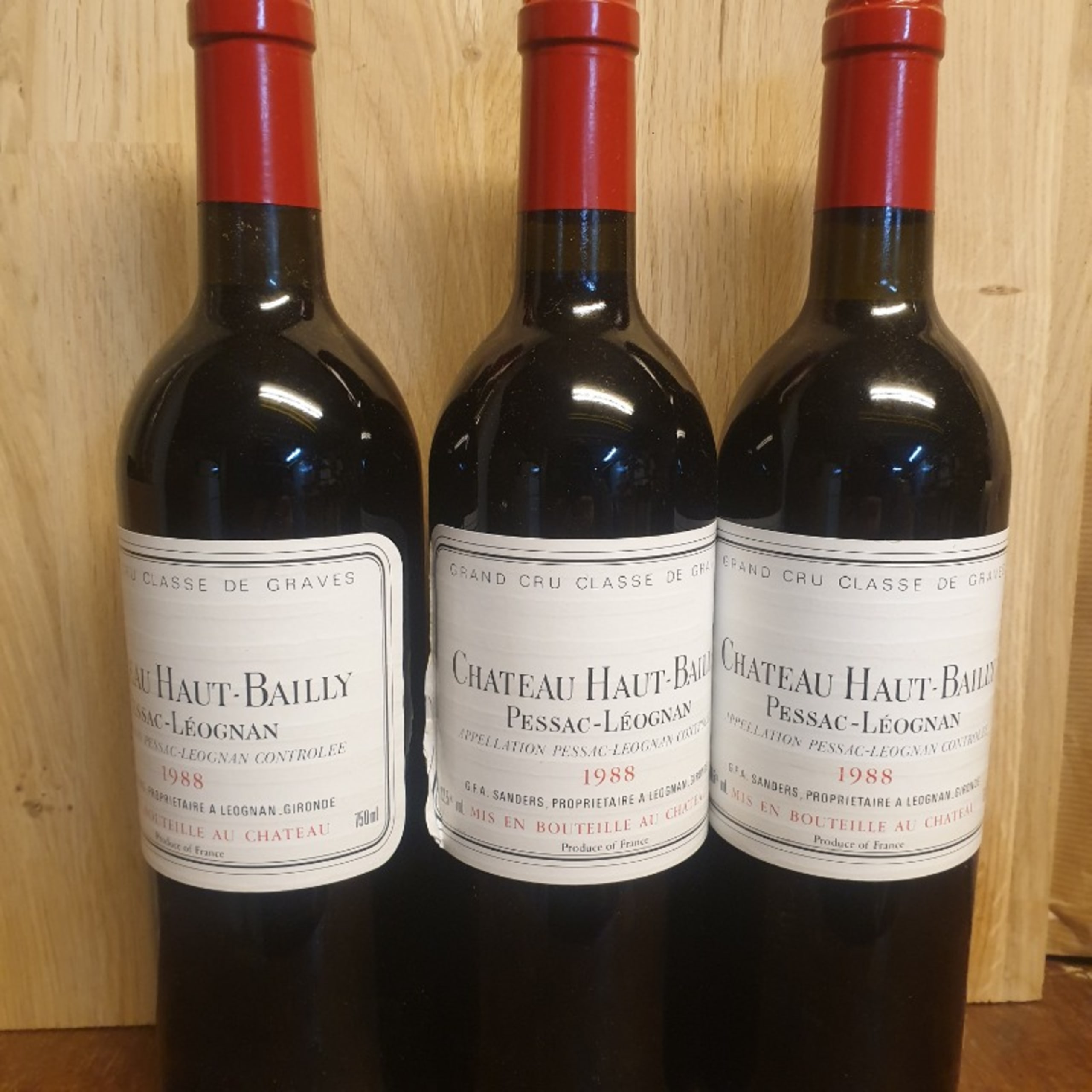 3 x château Haut-Bailly, Pessac-Léognan, 1988