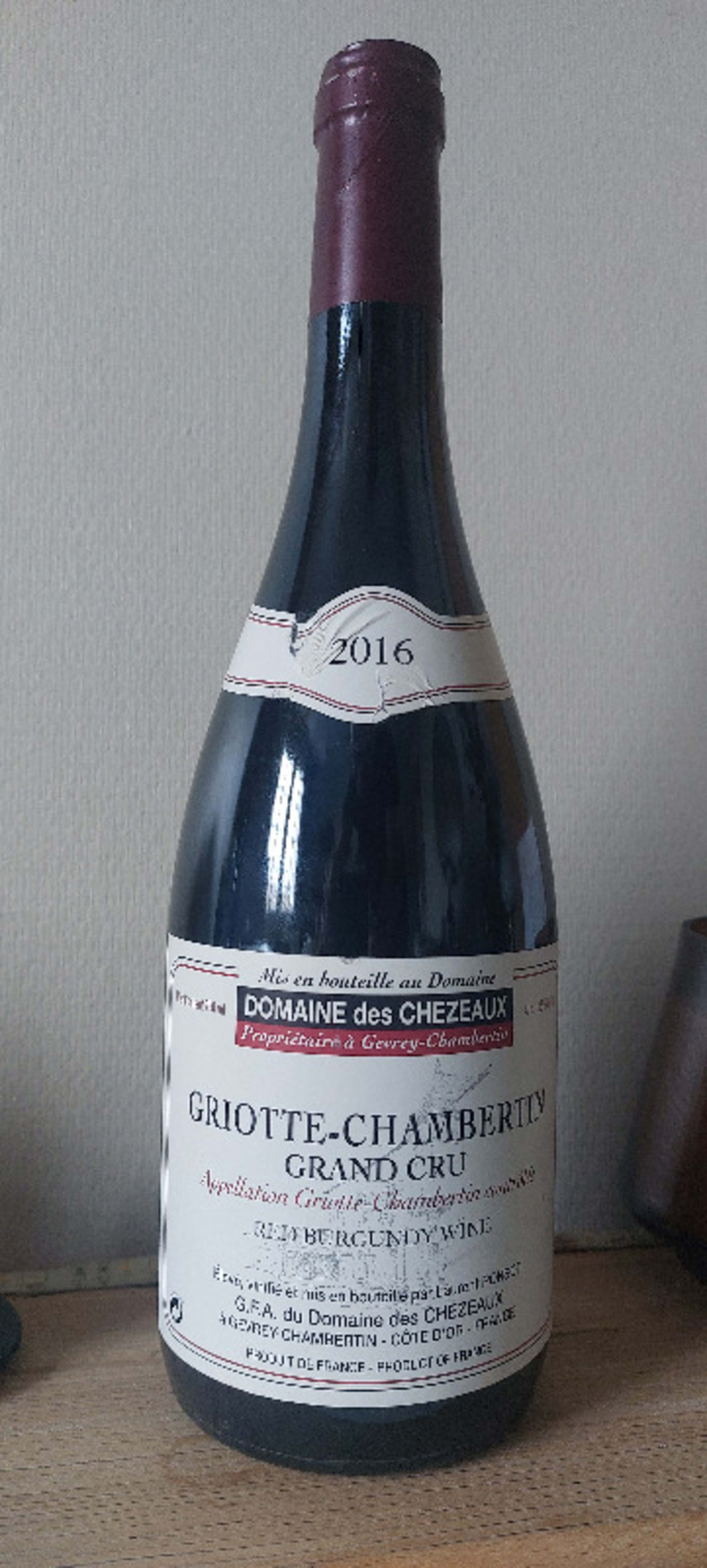 Griotte-Chambertin, Domaine des Chezeaux (mise Laurent Ponsot), 2016