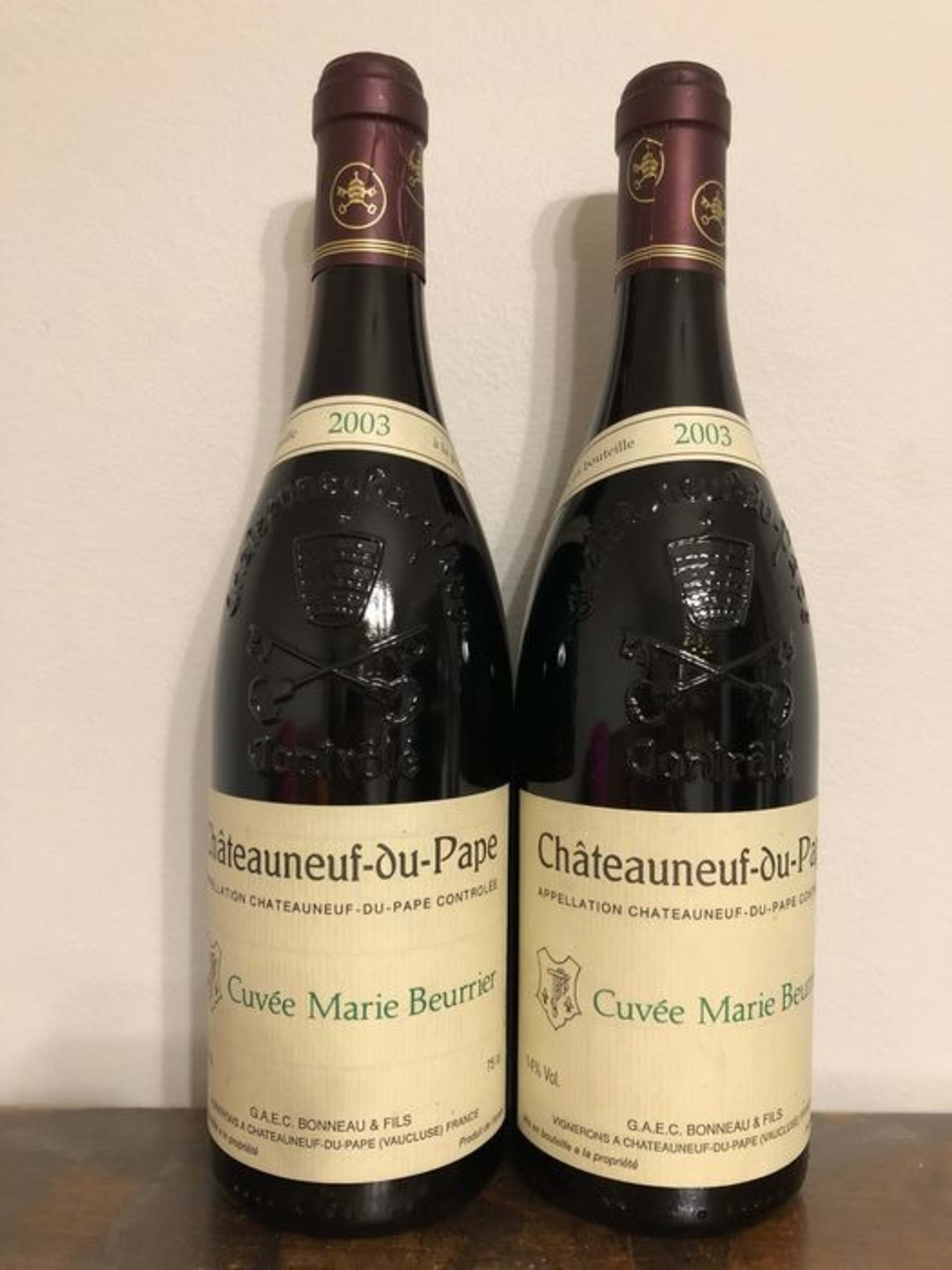 2 x Châteauneuf-du-Pape, Cuvée Marie Beurrier, Domaine Henri Bonneau, 2003
