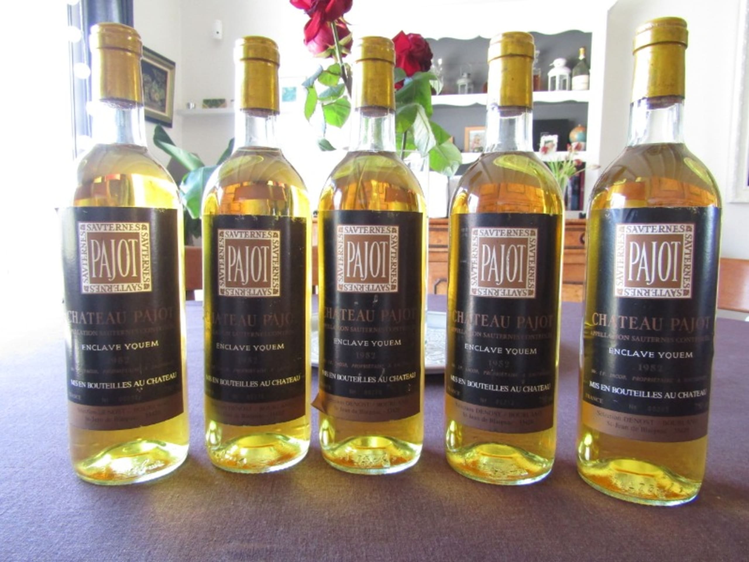 5 x Château PAJOT (Enclave YQUEM ), Sauternes, 1982