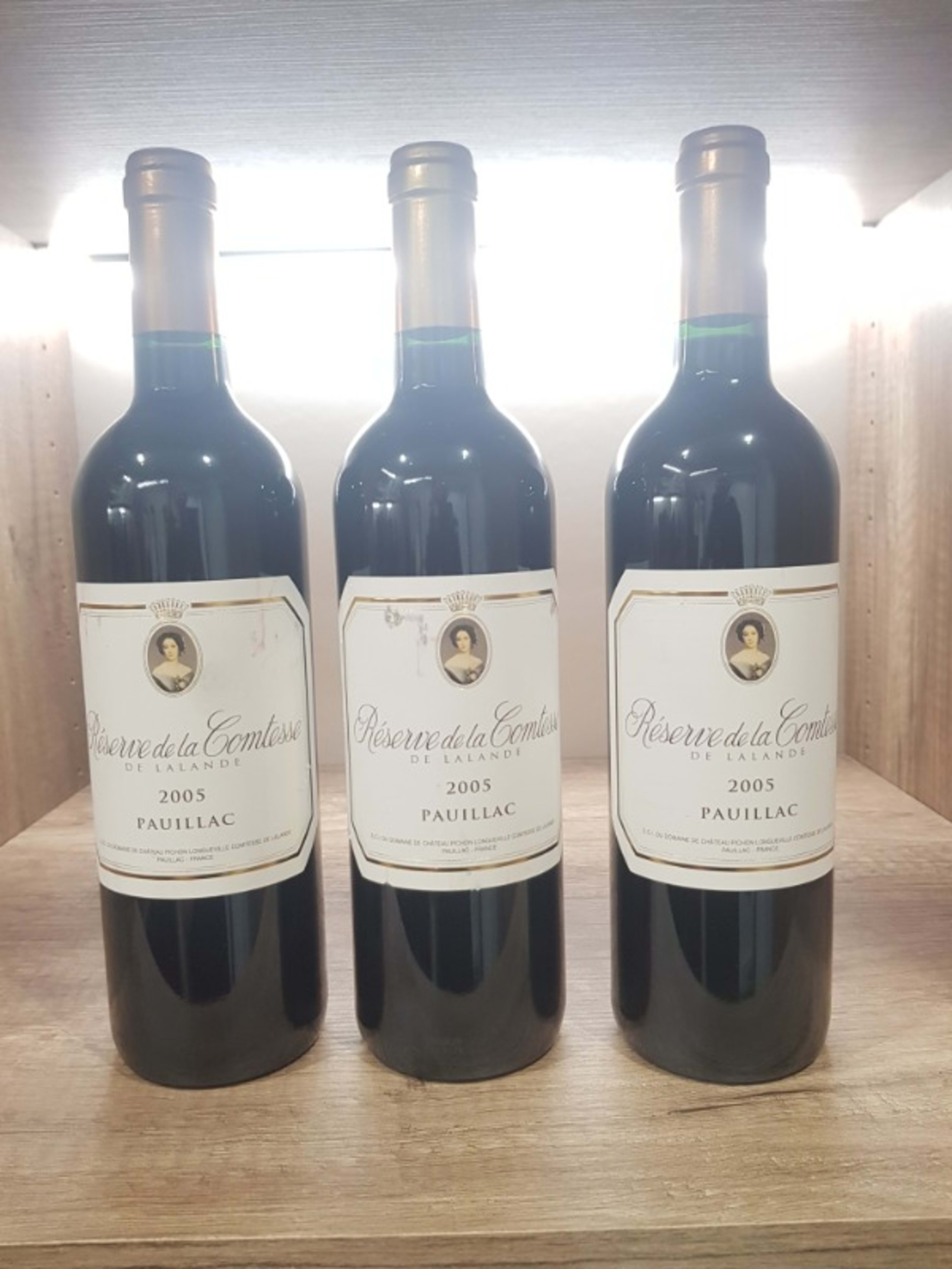 3 x Réserve de la comtesse de Lalande, Domaine de château Pichon Longueville, Pauillac, 2005
