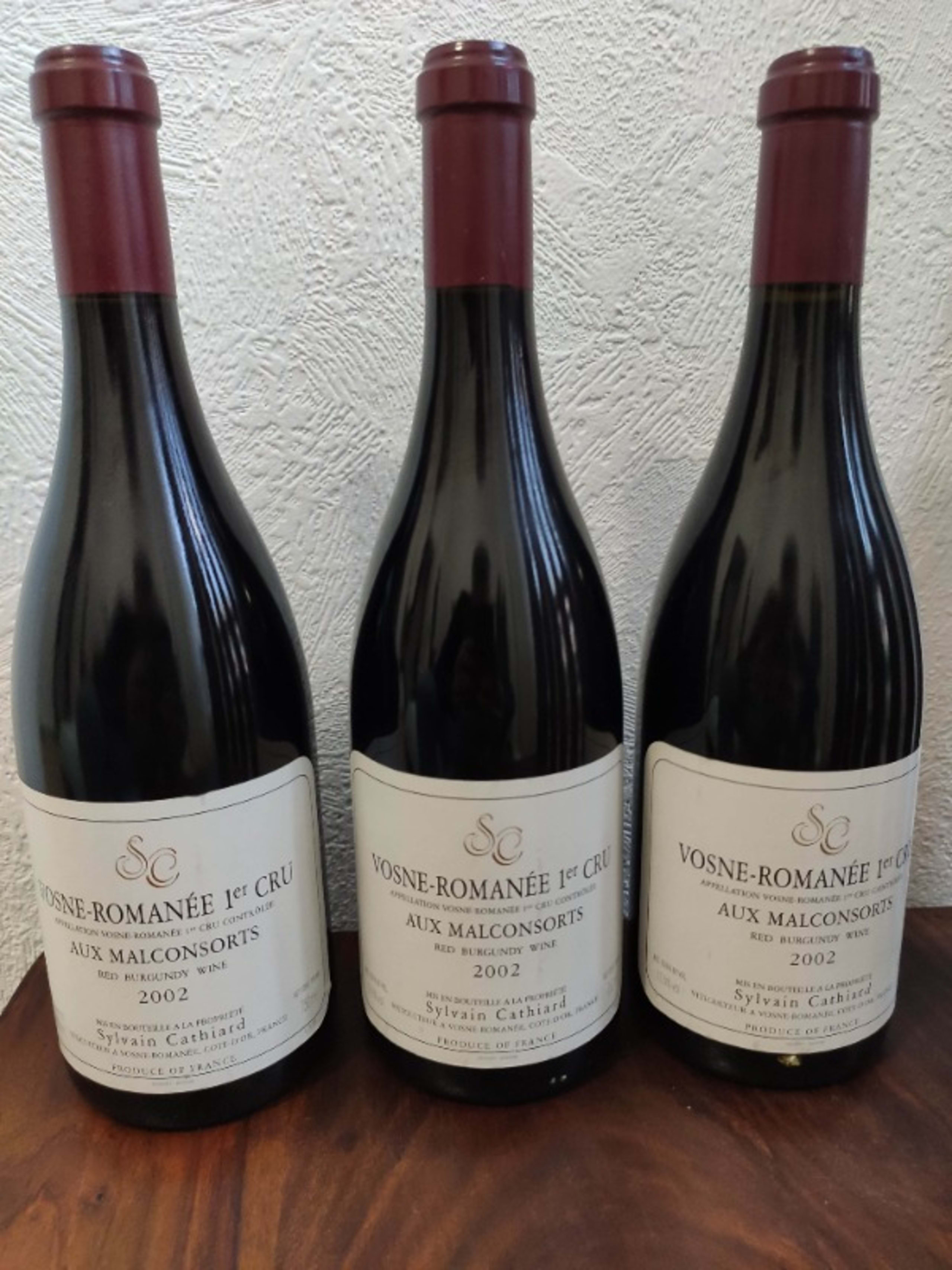 3 x Vosne-Romanée, 1er cru Aux Malconsorts, Domaine Sylvain Cathiard, 2002