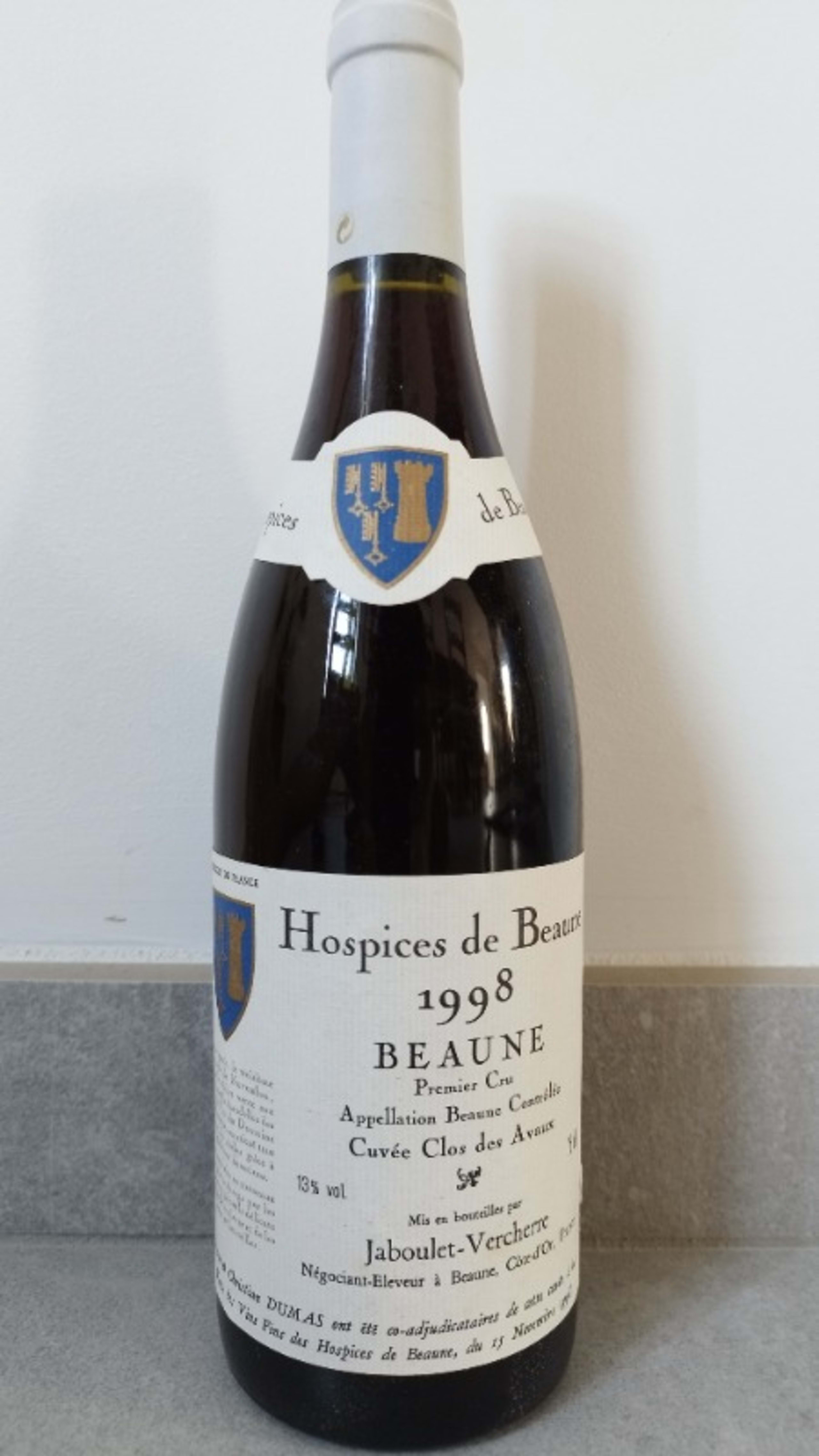 Beaune, 1 er cru Clos des Avaux, Hospices de Beaune, 1998