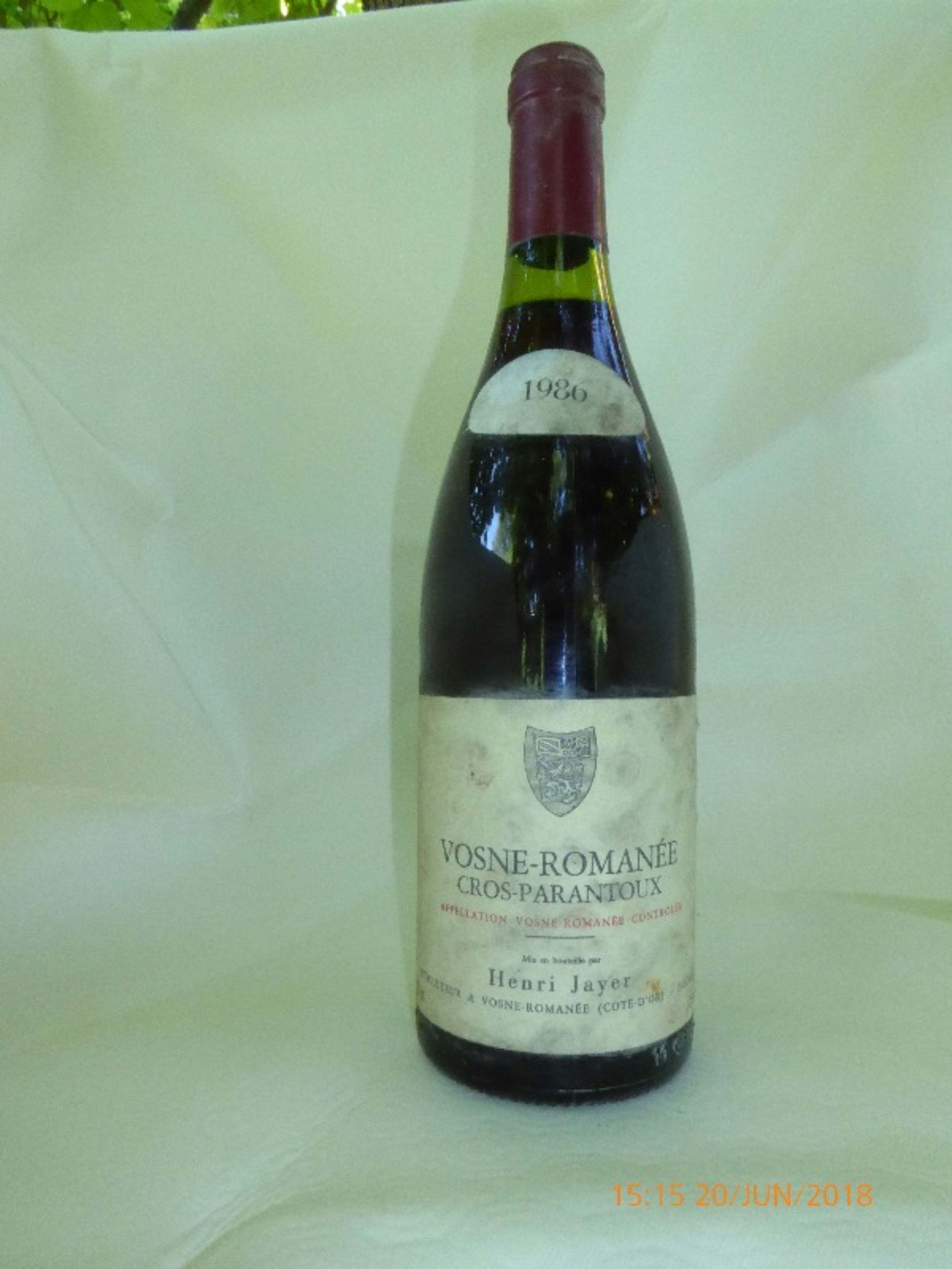 Vosne-Romanée, Cros Patantoux, Henri Jayer, 1986