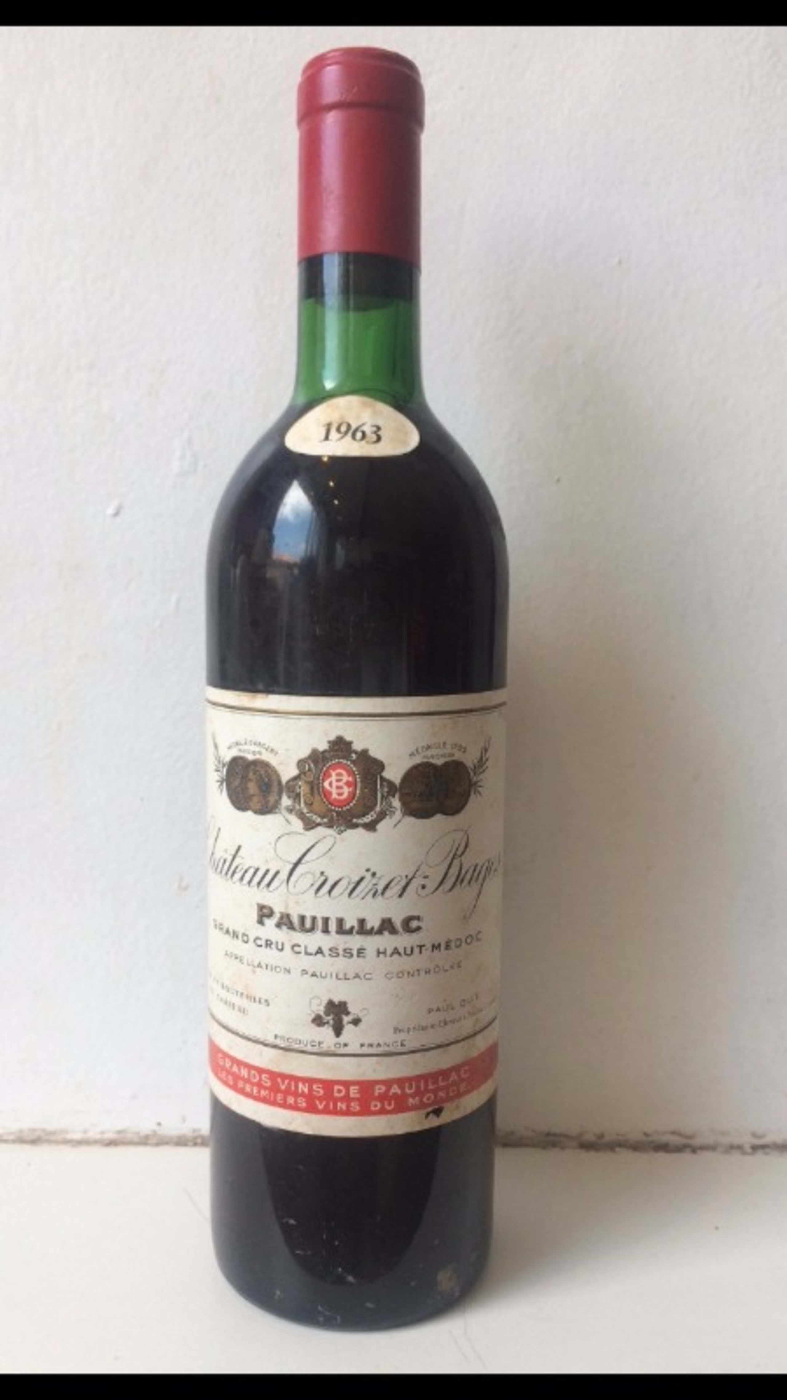 Château Croizet Bages, Pauillac, 1963