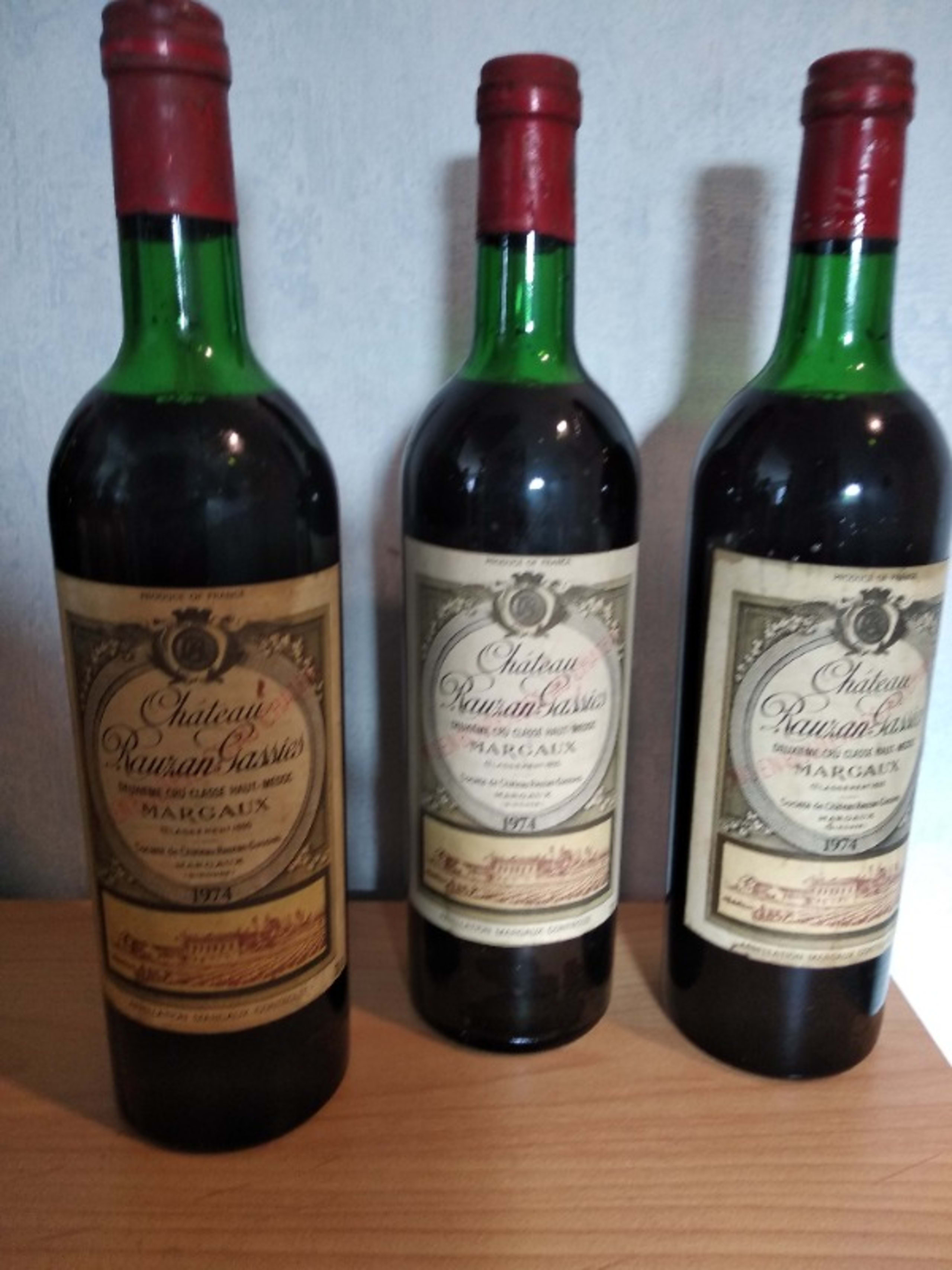 3 x Château Rauzan Gassies, Margaux, 1974