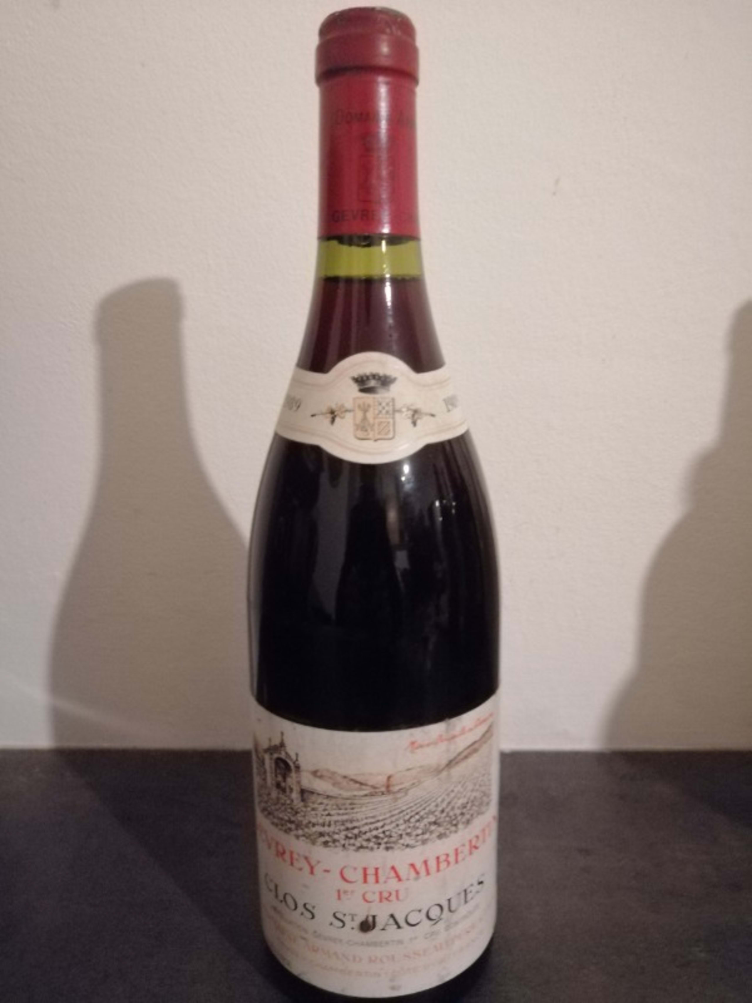 Gevrey-Chambertin, 1er cru clos st jacques, Armand rousseau, 1989