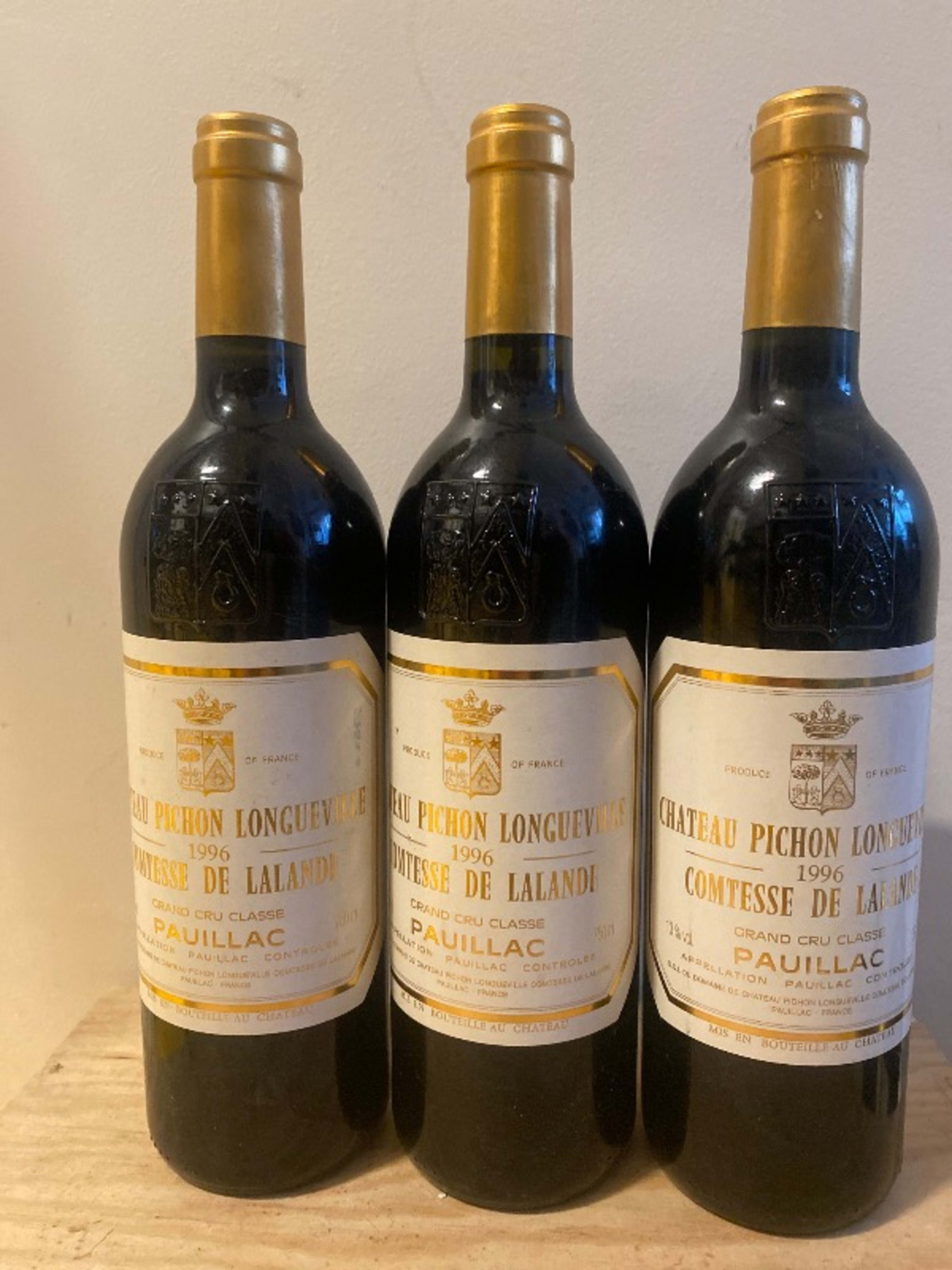 3 x Comtesse de Lalande, Château Pichon Longueville, Pauillac, 1996