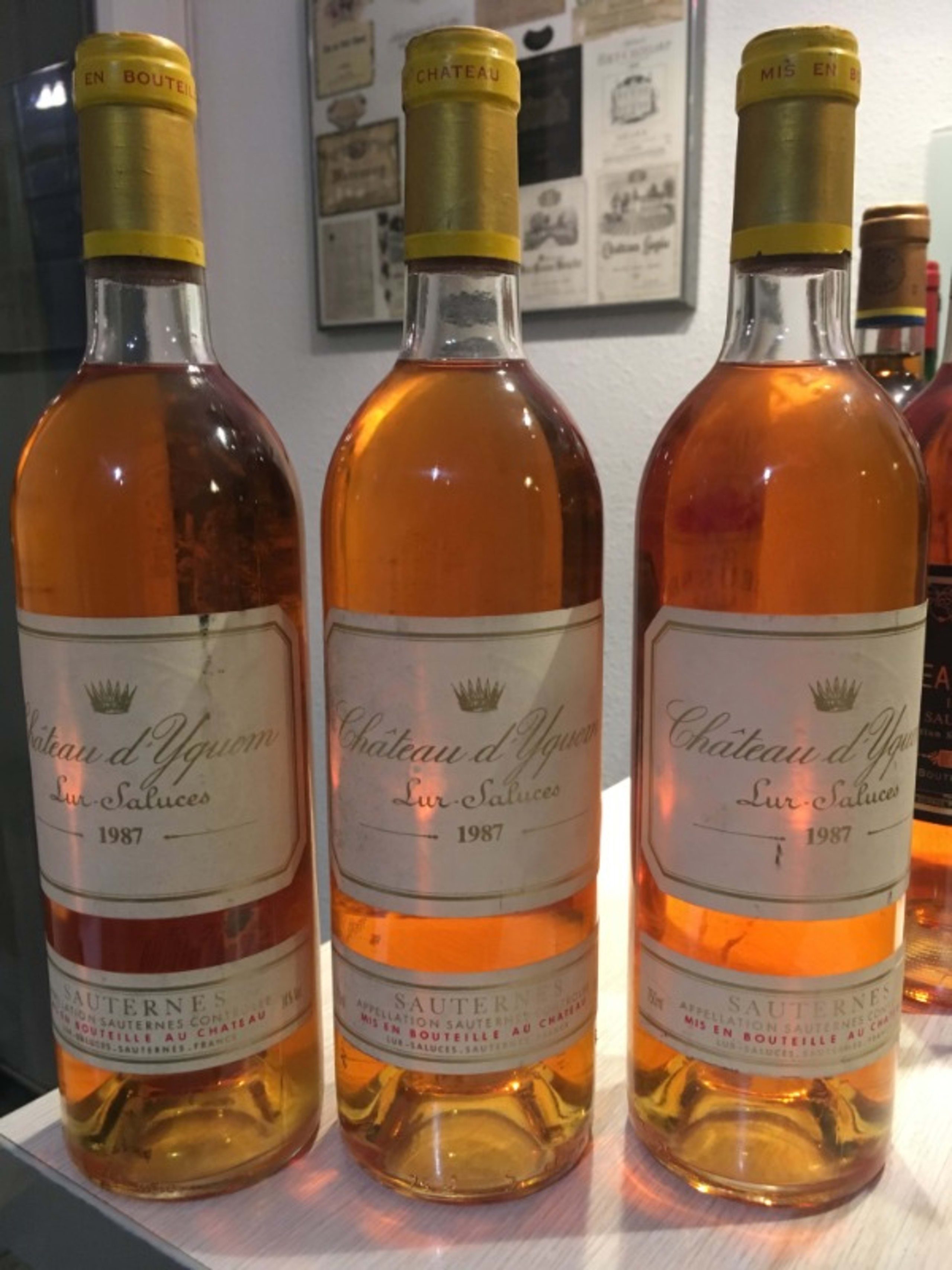 3 x CHATEAU D' YQUEM, Sauternes, 1987