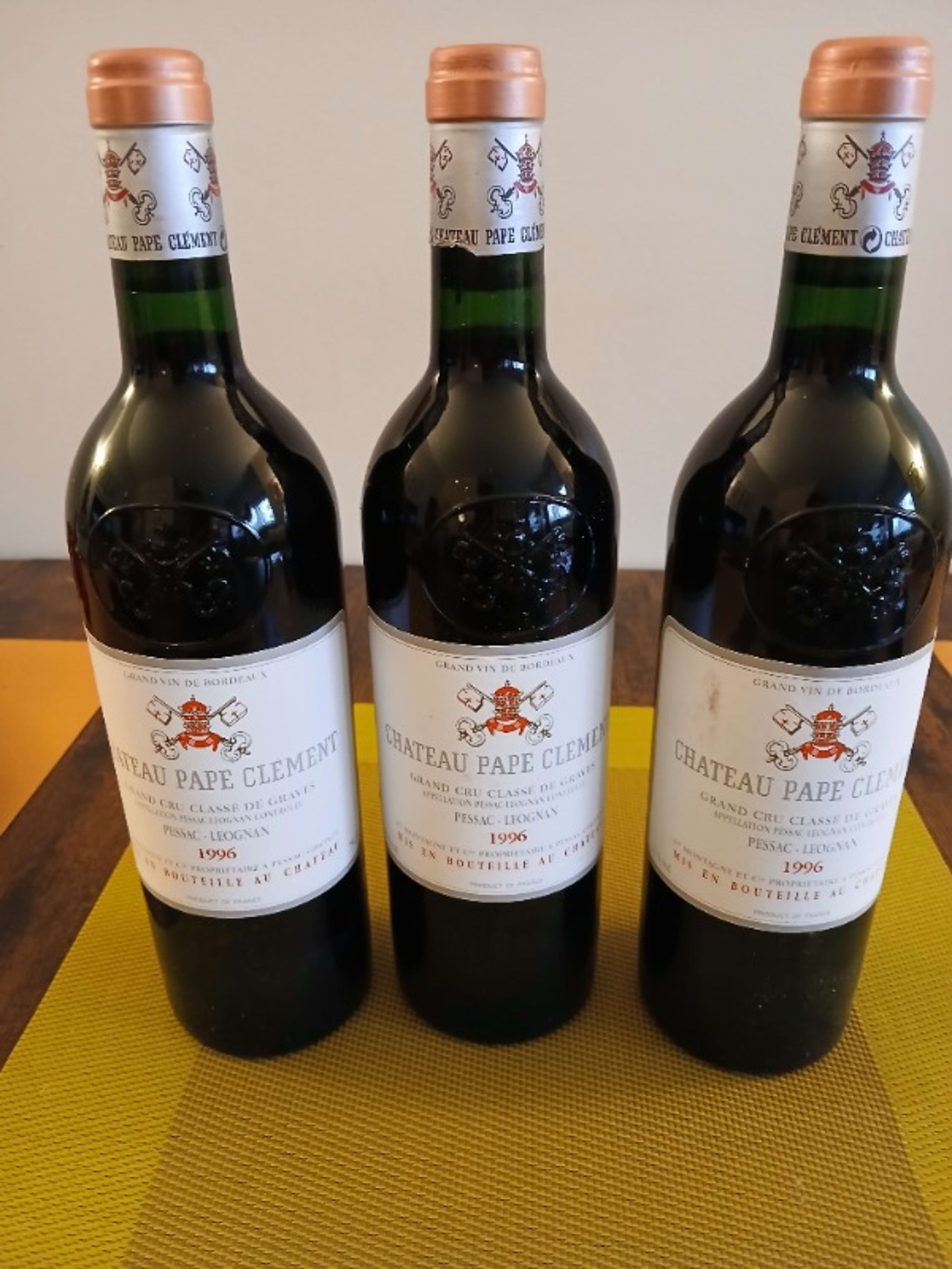 3 x Château Pape Clément, Pessac-Léognan, 1996