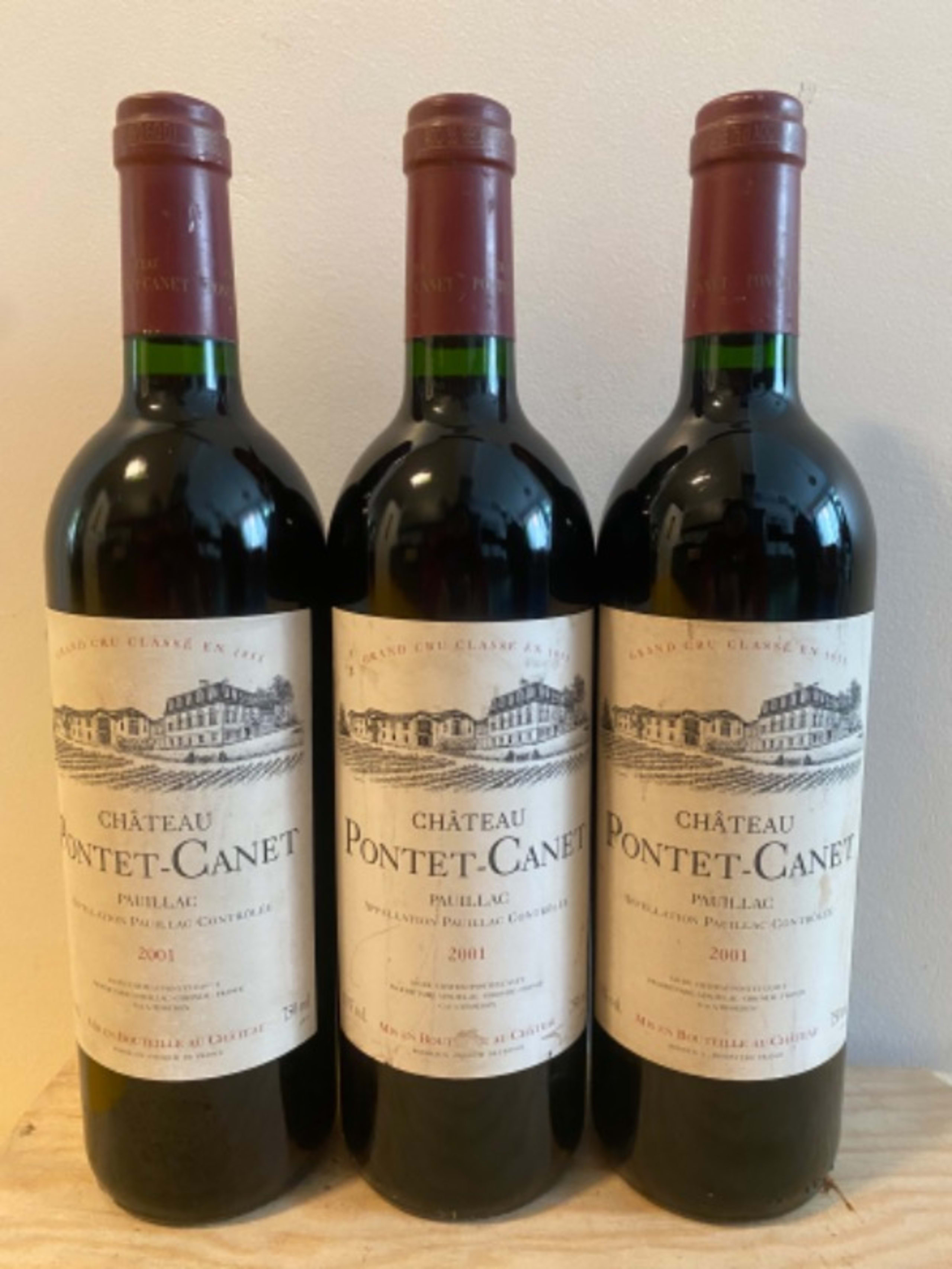 3 x Château Pontet-Canet, Pauillac, 2001