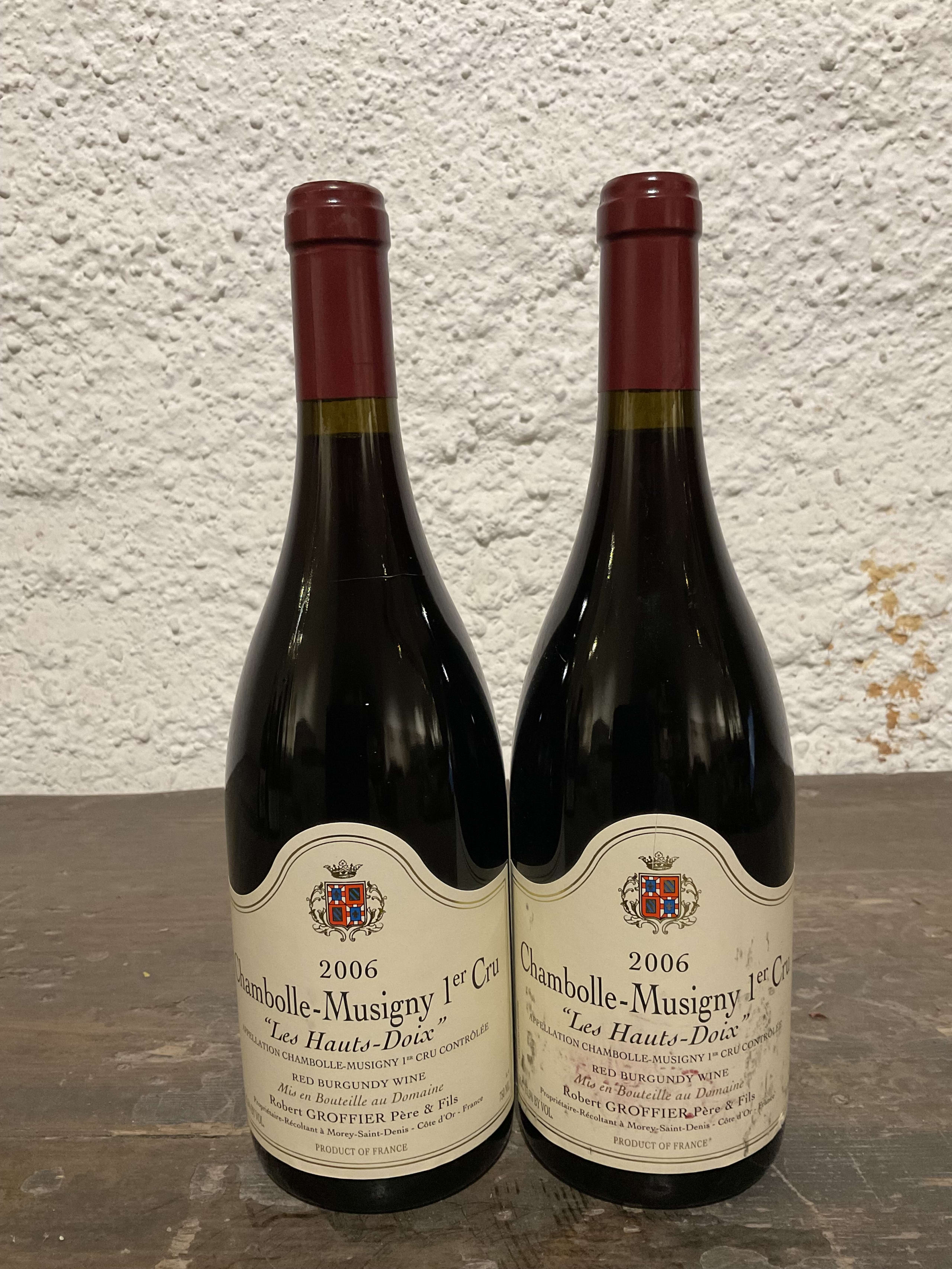 2 x Robert Groffier, Chambolle-Musigny Premier Cru, Les Hauts Doix, 2006