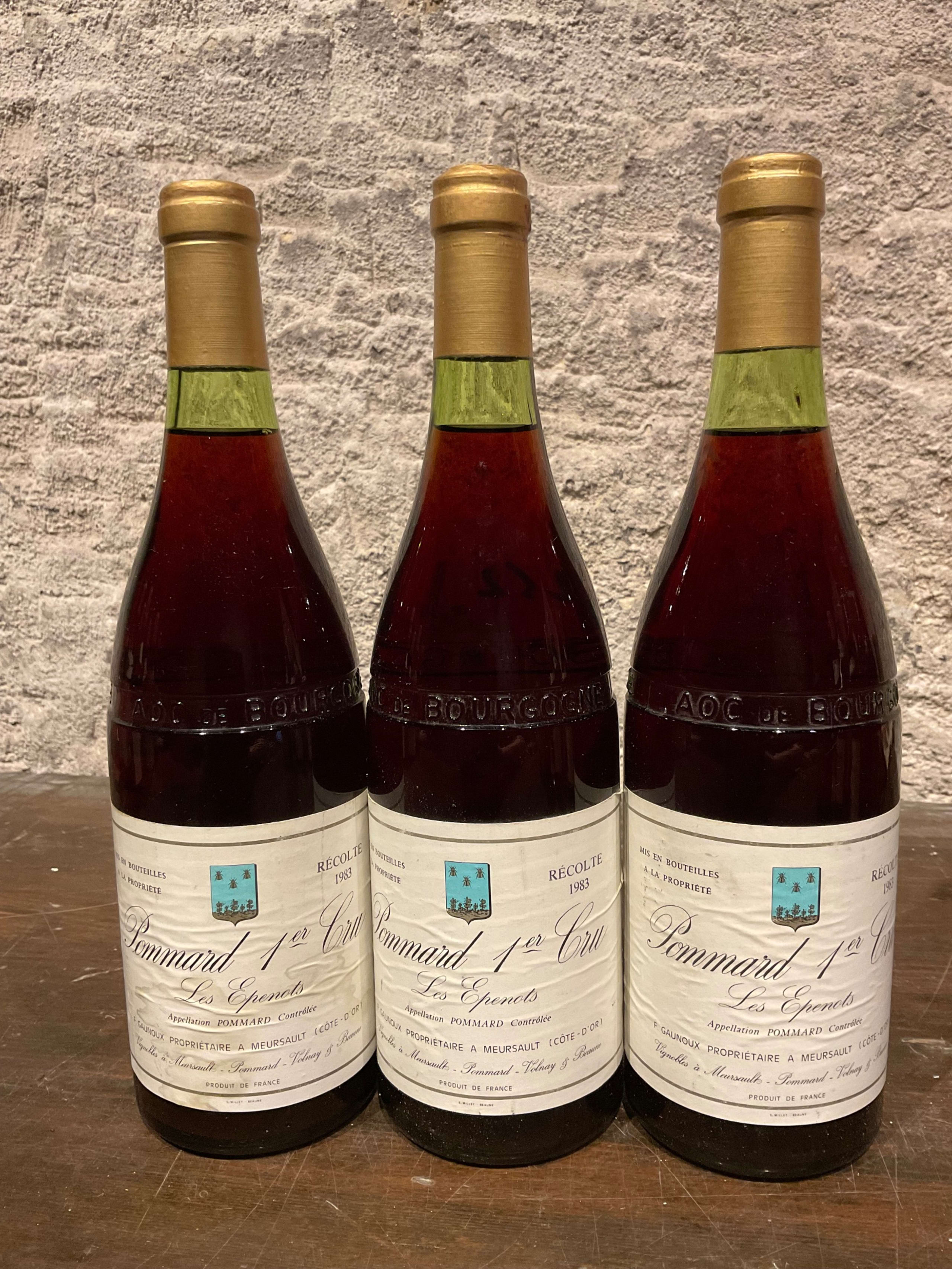 3 x François Gaunoux, Pommard Premier Cru, Les Épenots, 1983