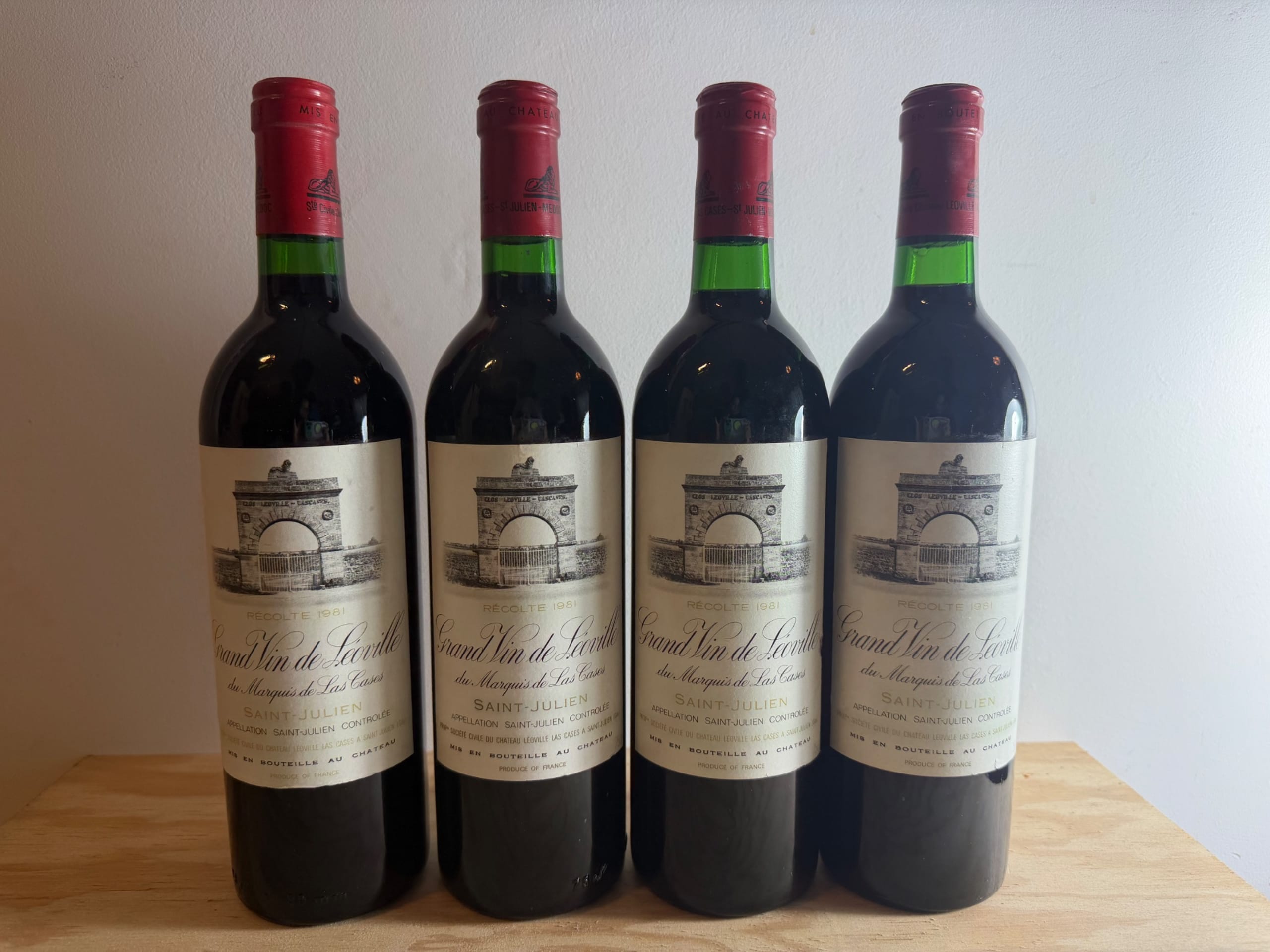 4 x Grand Vin de Léoville du Marquis de Las Cases, Saint-Julien, 1981