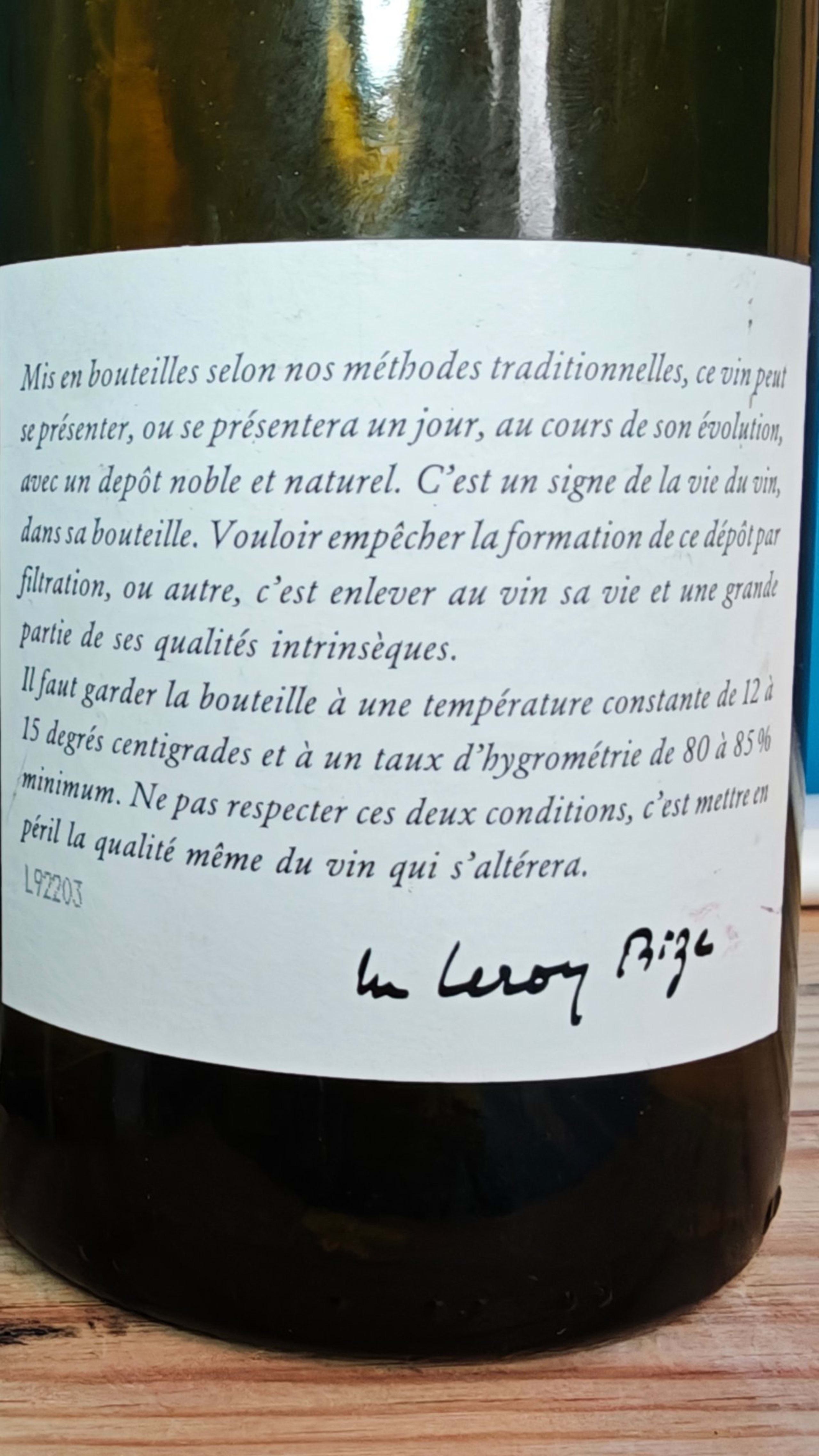 Back label