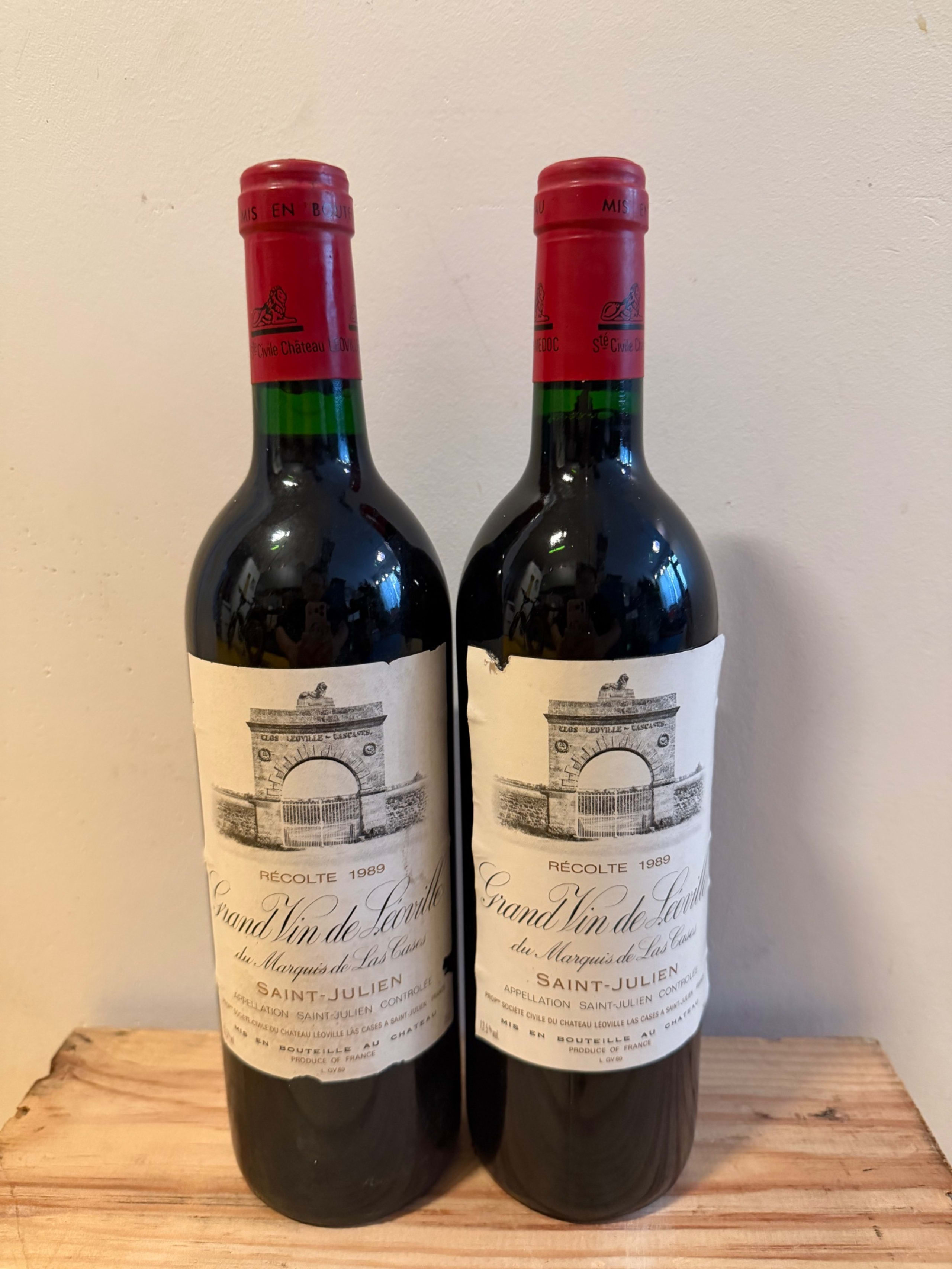 2 x Grand Vin de Léoville du Marquis de Las Cases, Saint-Julien, 1989