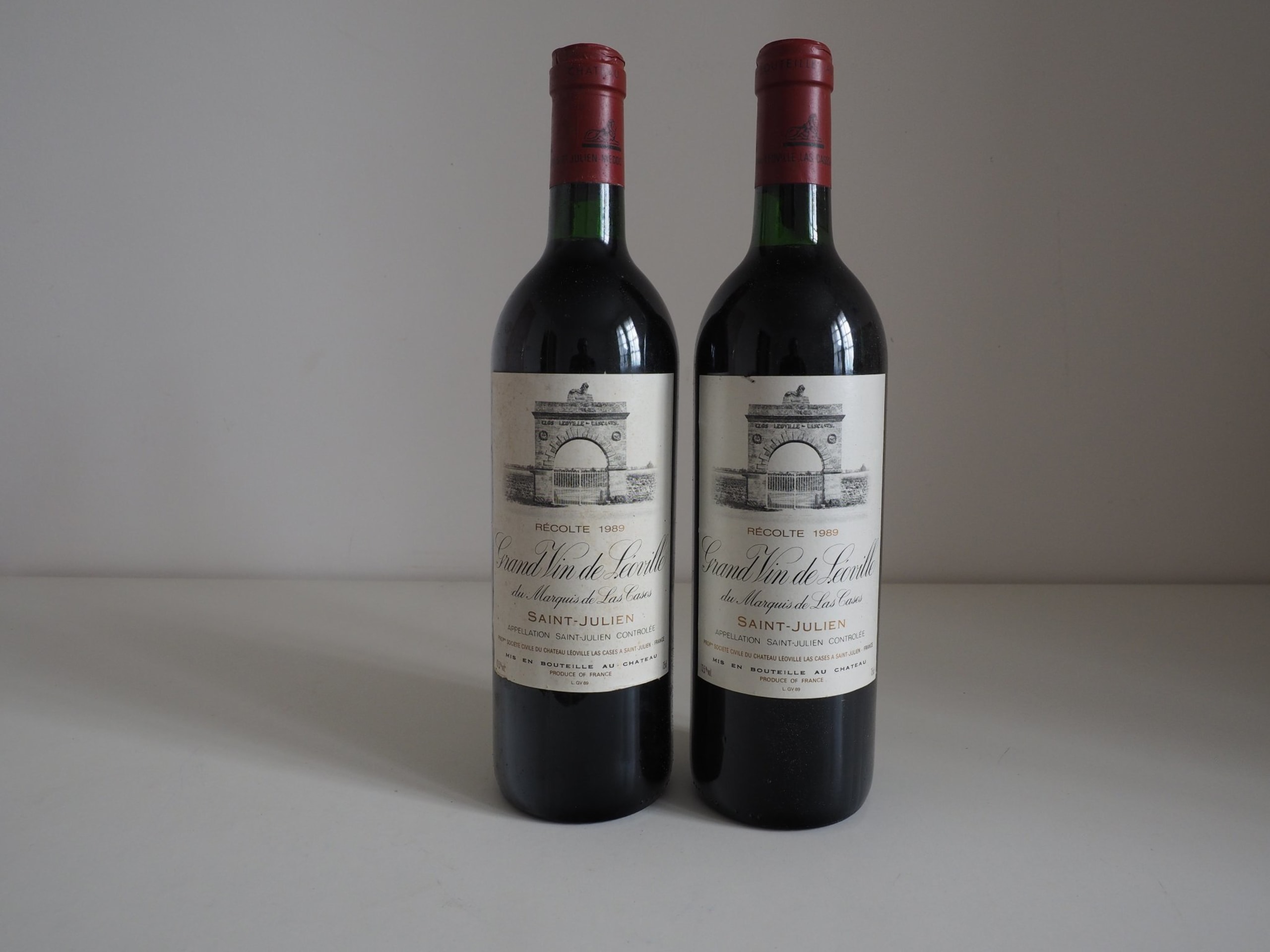 2 x Grand Vin de Léoville du Marquis de Las Cases, Saint-Julien, 1989