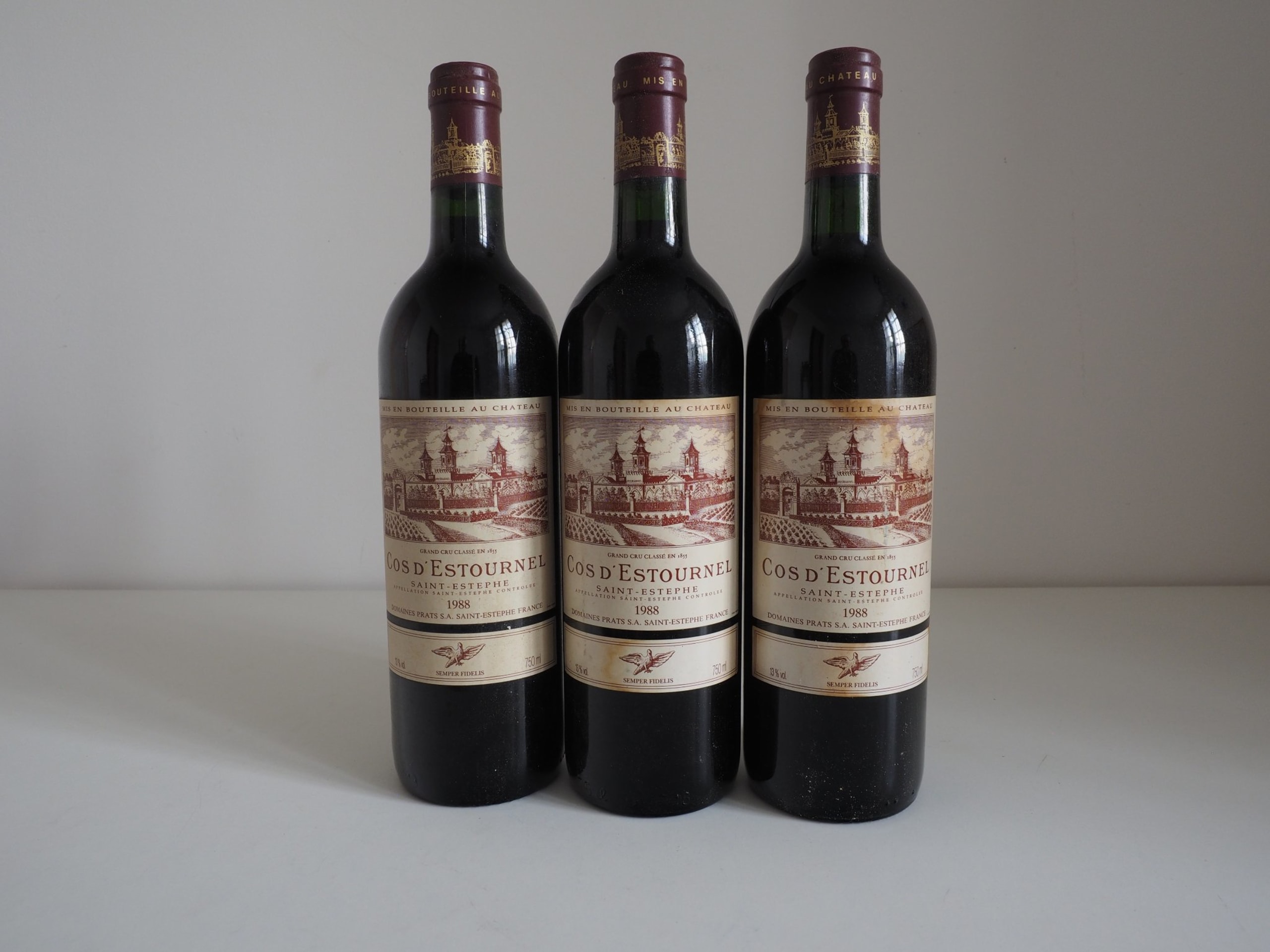 3 x Cos d'Estournel, Saint-Estèphe, 1988