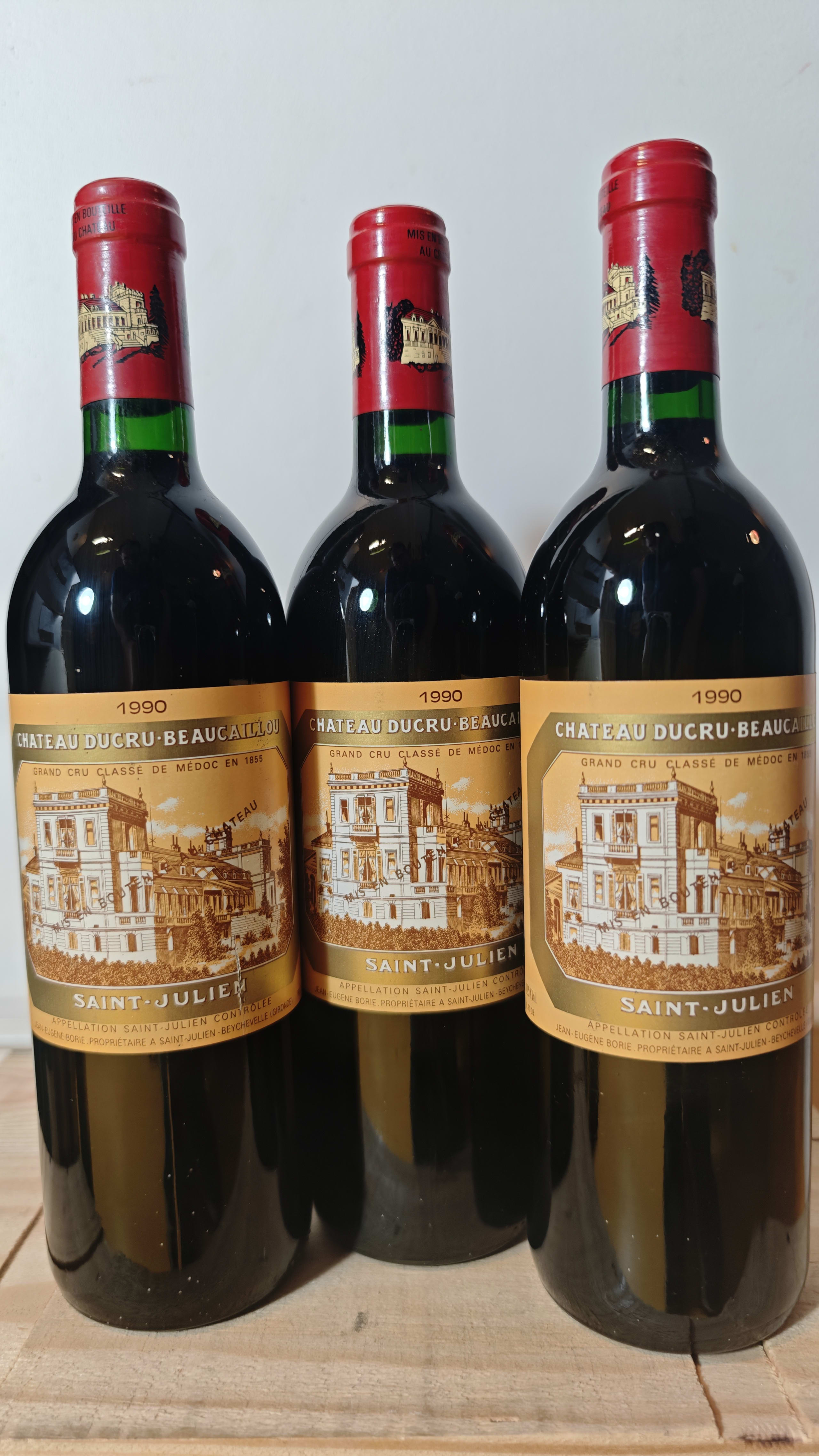 3 x Ducru-Beaucaillou, Saint-Julien, 1990