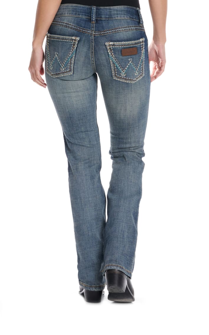 Wrangler Retro Sadie Women's Dark Wash Low Rise Boot Cut Jeans available at  Cavenders