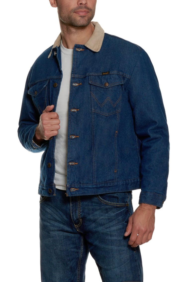 Wrangler Blanket Lined Prewashed Denim Jacket available at Cavenders