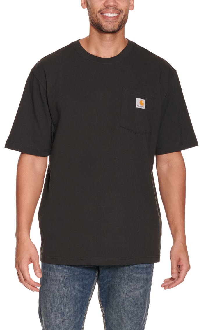 Carhartt Men's Black Loose Fit Short Sleeve Pocket Work T-Shirt available  at Cavenders