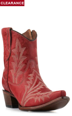 Circle G by Corral Women's Red Snip Toe Cowboy Booties