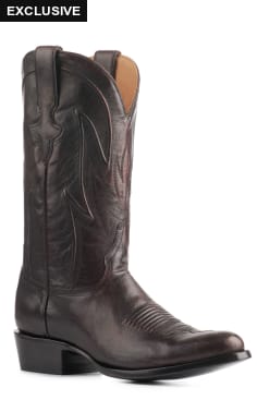 JRC & Sons Men's Creed Brush Off Goat Round Toe Cowboy Boot in Black Cherry