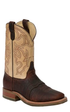 Double H Men's ICE Graham Brown Bison and Echo Taupe Square Toe Cowboy Boots