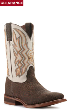 Nocona Men's Hero Deputy Chocolate Brown and Bone Wide Square Toe Cowboy Boot