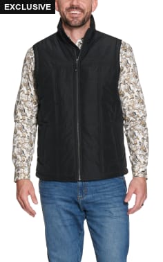 Rafter C Men's Black Puff Vest with Concealed Carry Pocket