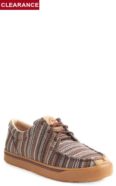 Twisted X Men's Hooey Loper Brown Southwest Woven Lace Up Casual Shoe