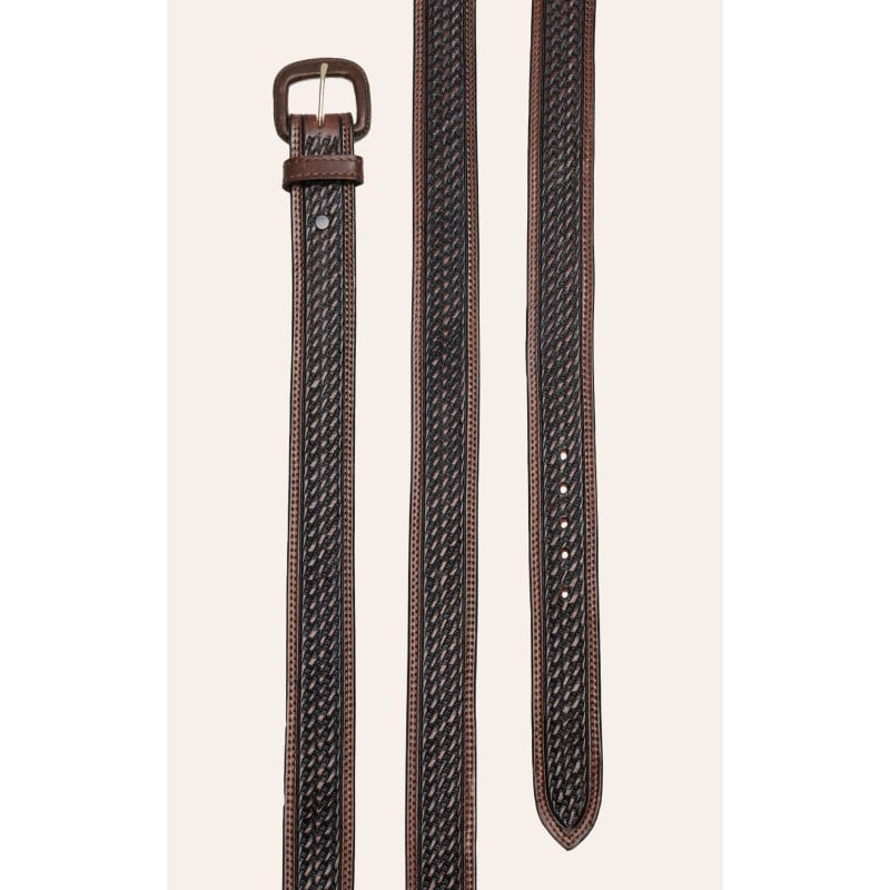 Vogt Men's Dark Brown Basket Weave Western Belt