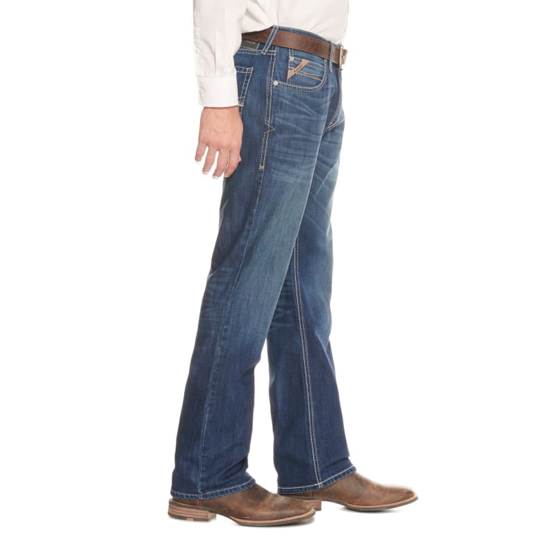 Men's M4 Bragg Wash Low Rise Boot Cut Jeans available at Cavenders