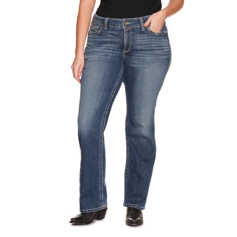 Ariat Women's Raquel Canadian Light Wash Mid Rise Bootcut Jeans - Plus Size  available at Cavenders