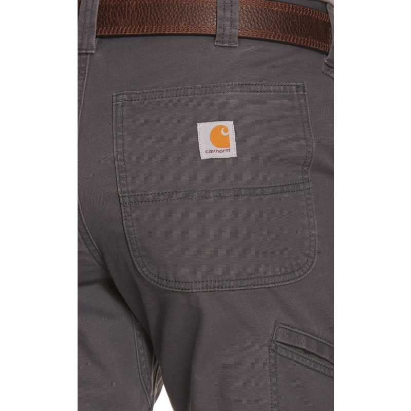Carhartt Men's Shadow Grey Relaxed Fit Straight Leg Rugged Flex Stretch Canvas Double-Front Pants available at Cavenders