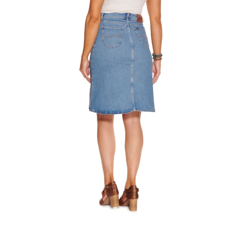 Duke Guinness enestående Lee Women's Let it Ride Medium Wash High Rise Button Front Midi Denim Skirt  available at Cavenders